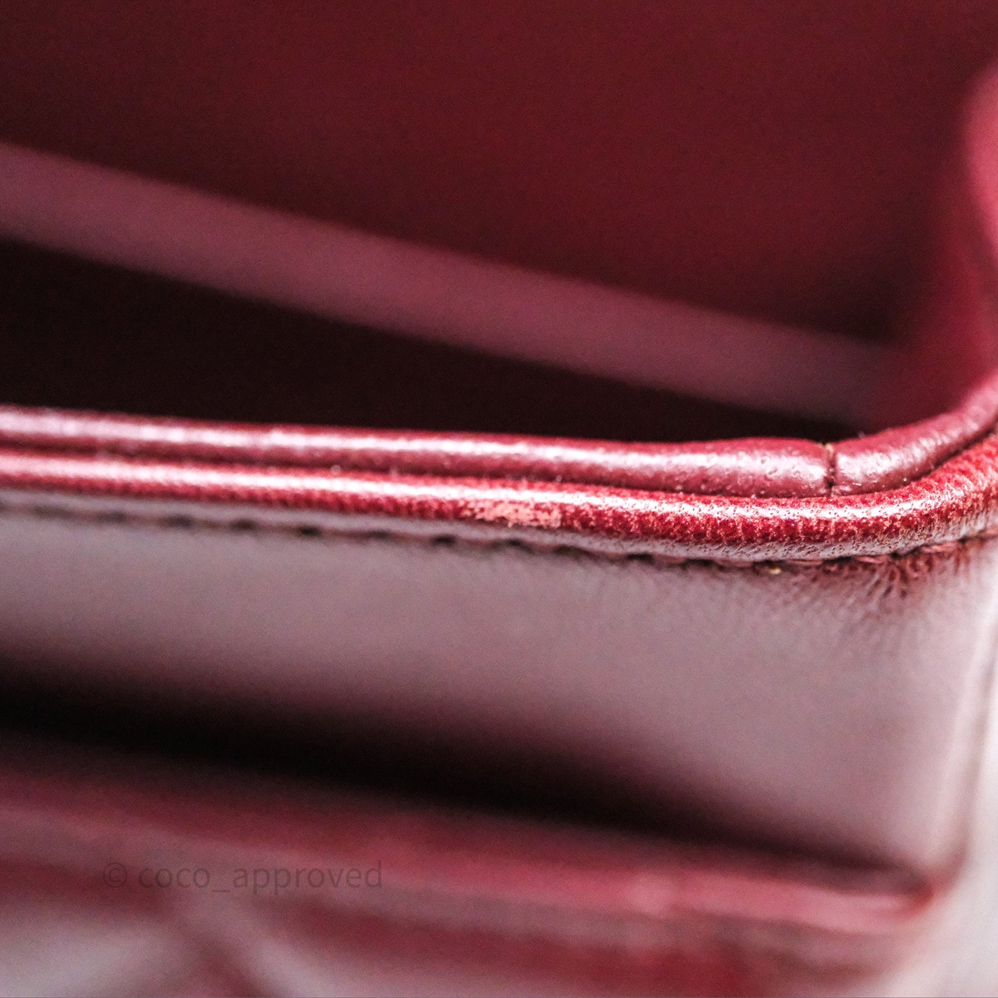 Chanel Classic M/L Medium Flap Quilted Burgundy Lambskin Gold Hardware