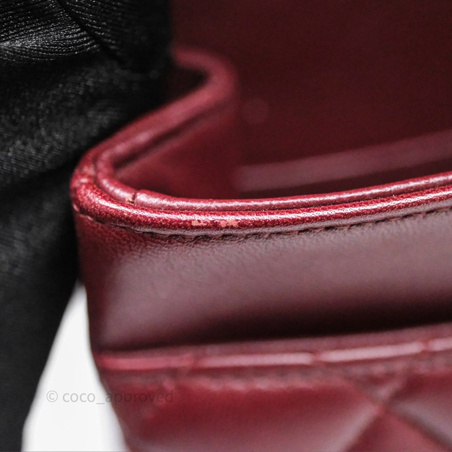Chanel Classic M/L Medium Flap Quilted Burgundy Lambskin Gold Hardware