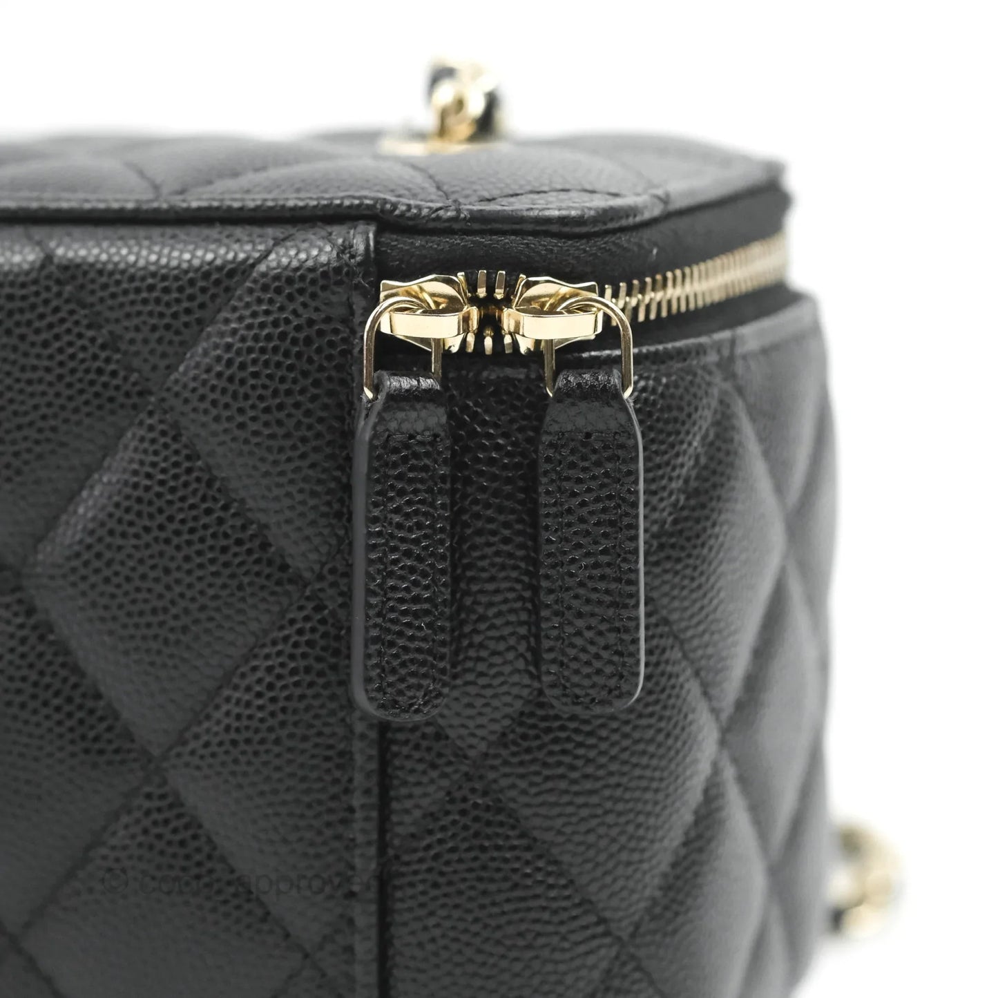 Chanel Classic Vanity with Chain Black Caviar Gold Hardware