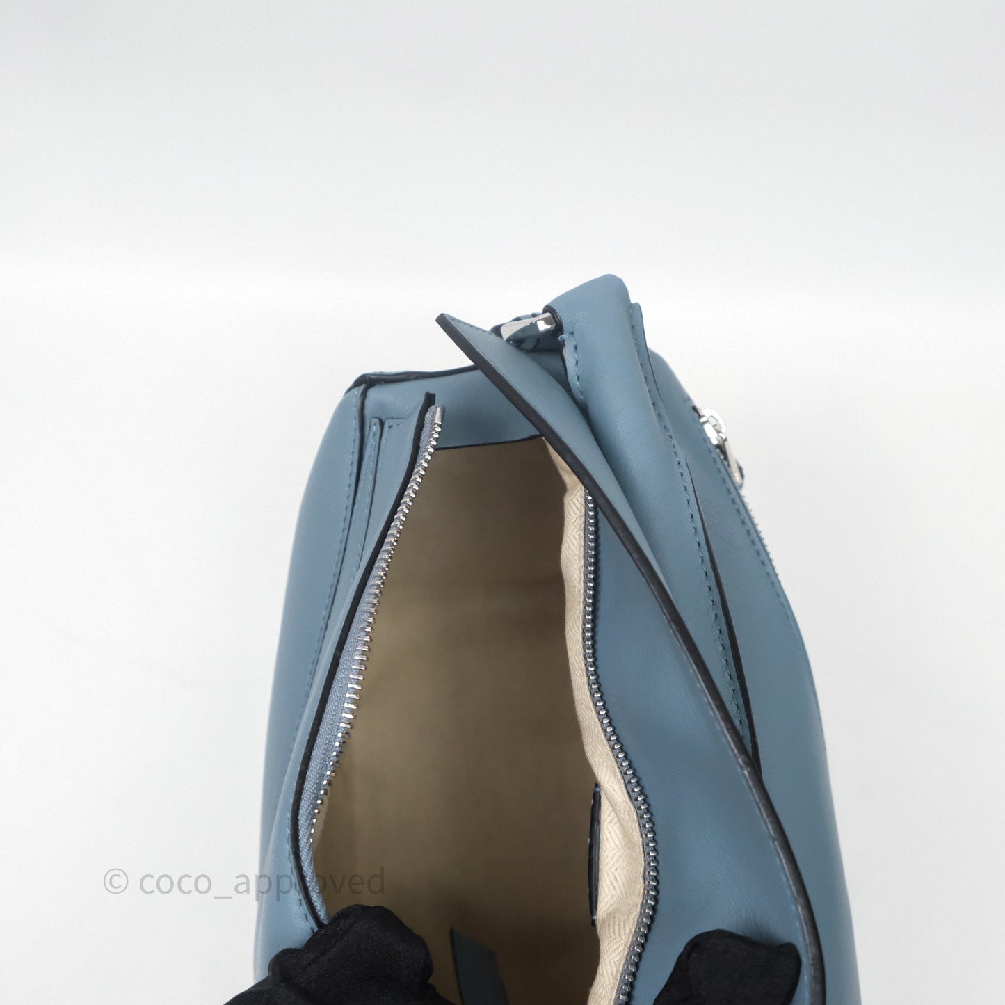Loewe Medium Puzzle Bag Stone Calfskin Silver Hardware
