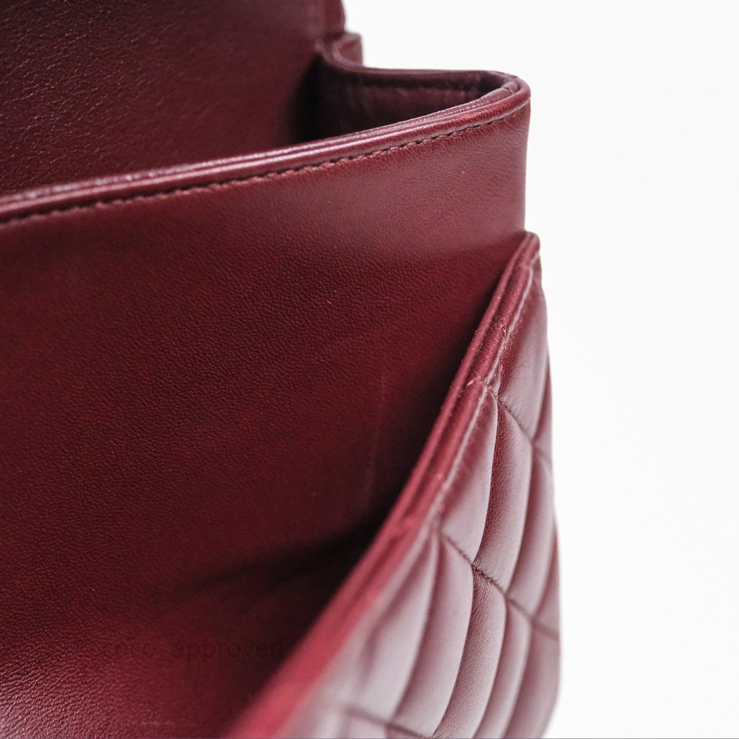 Chanel Classic M/L Medium Flap Quilted Burgundy Lambskin Gold Hardware
