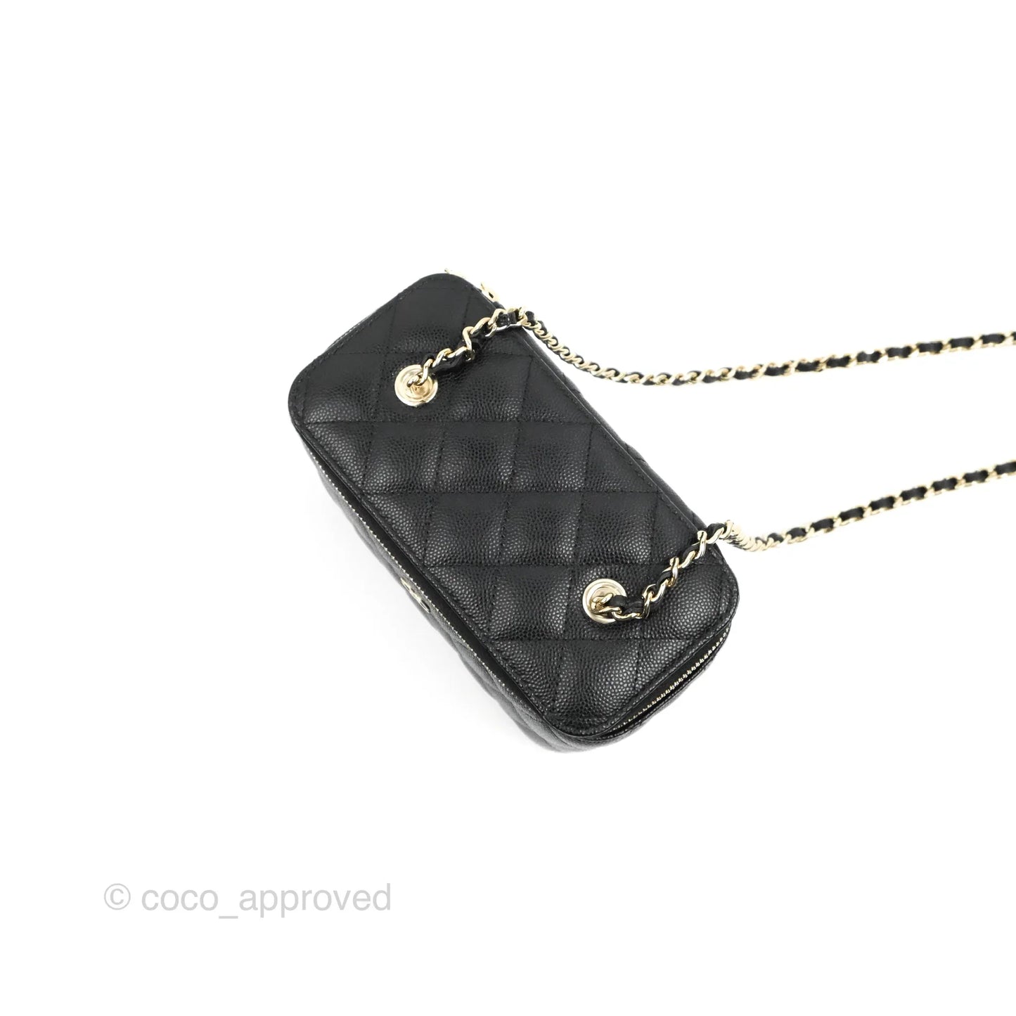 Chanel Classic Vanity with Chain Black Caviar Gold Hardware