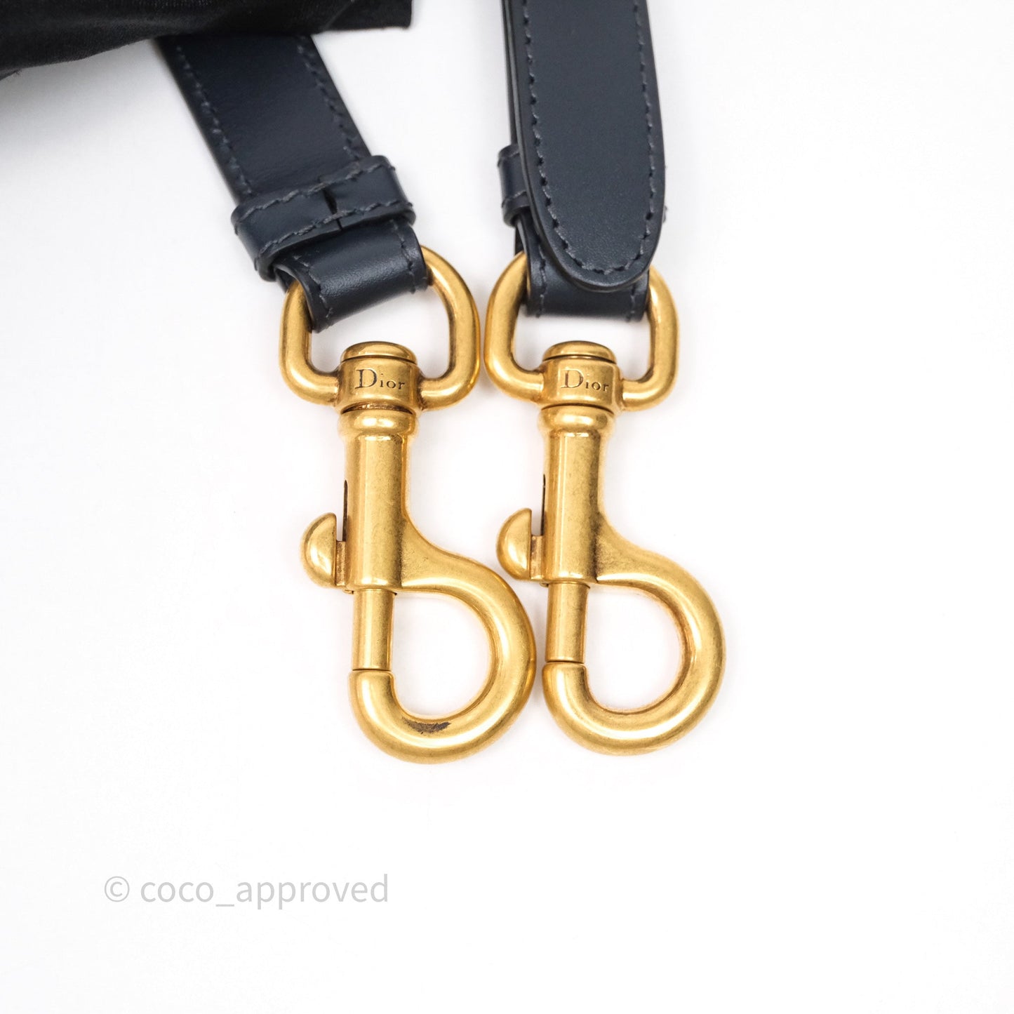 Christian Dior Mini Saddle Bag Blue Oblique Jacquard Gold Hardware