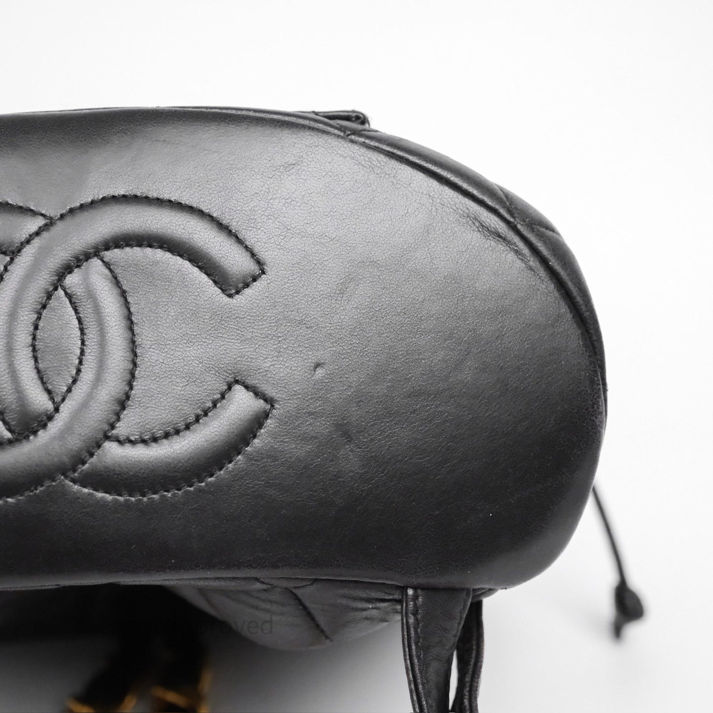 Chanel Vintage CC Duma Backpack Black Lambskin 24K Gold Hardware