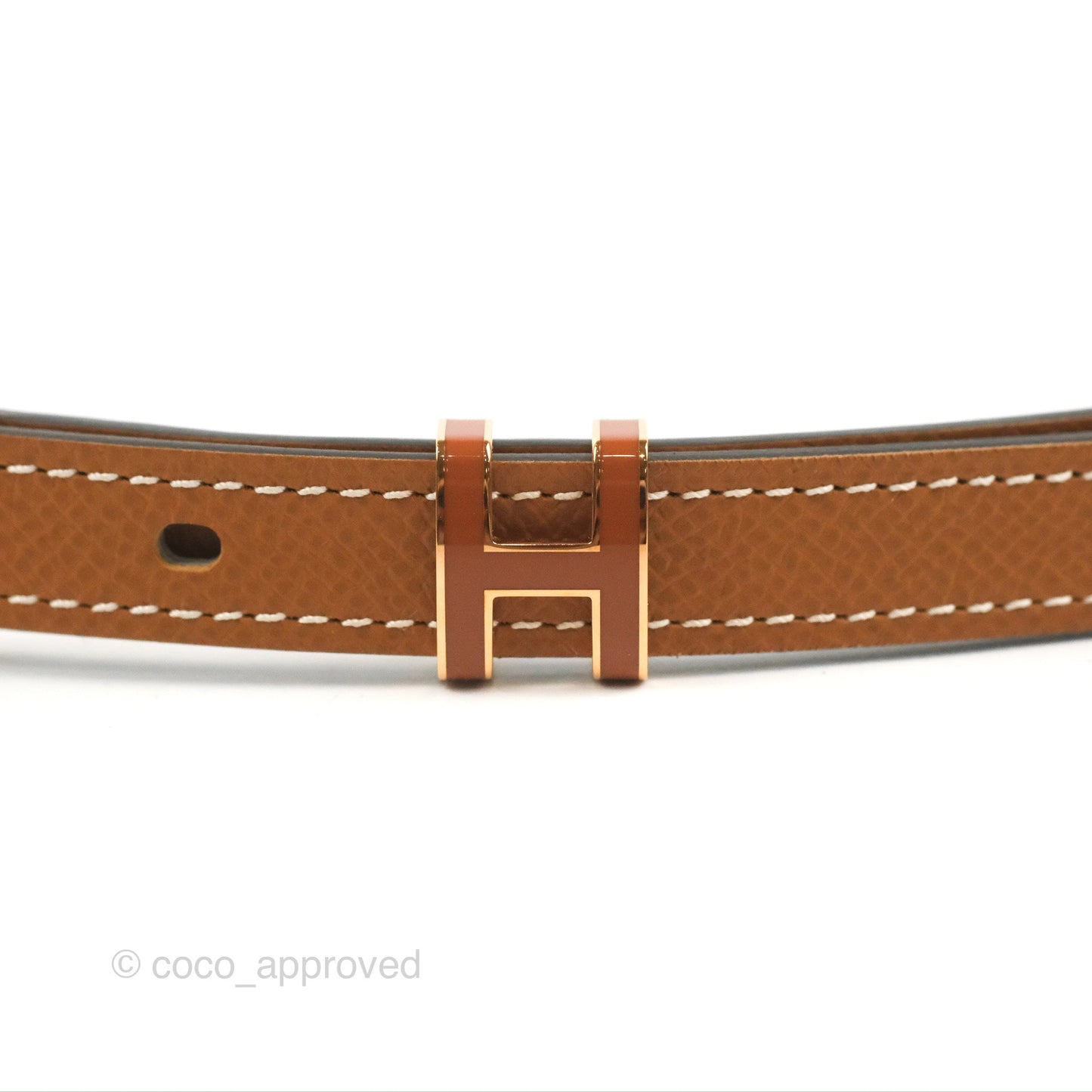 Hermes Pop H 15 Belt Epsom Gold Gold Hardware