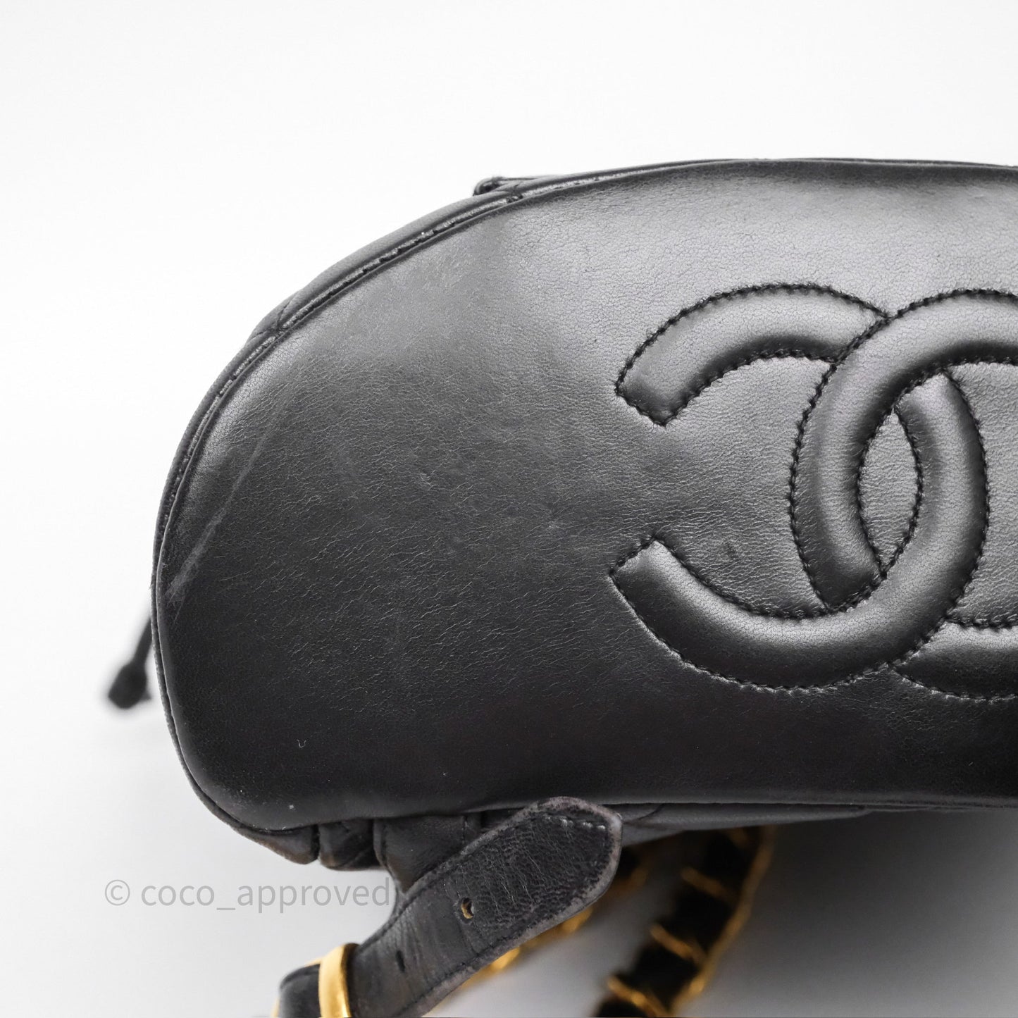 Chanel Vintage CC Duma Backpack Black Lambskin 24K Gold Hardware