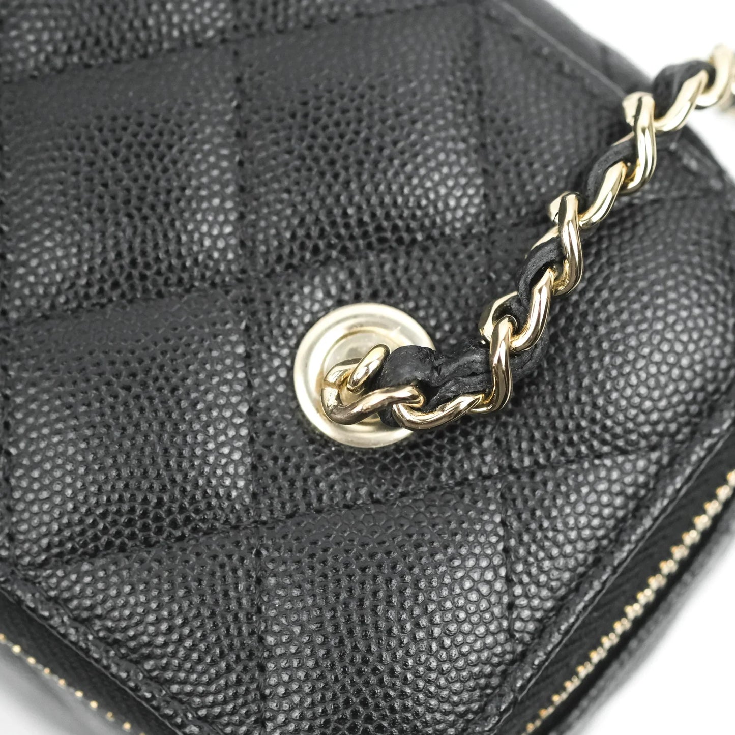 Chanel Classic Vanity with Chain Black Caviar Gold Hardware