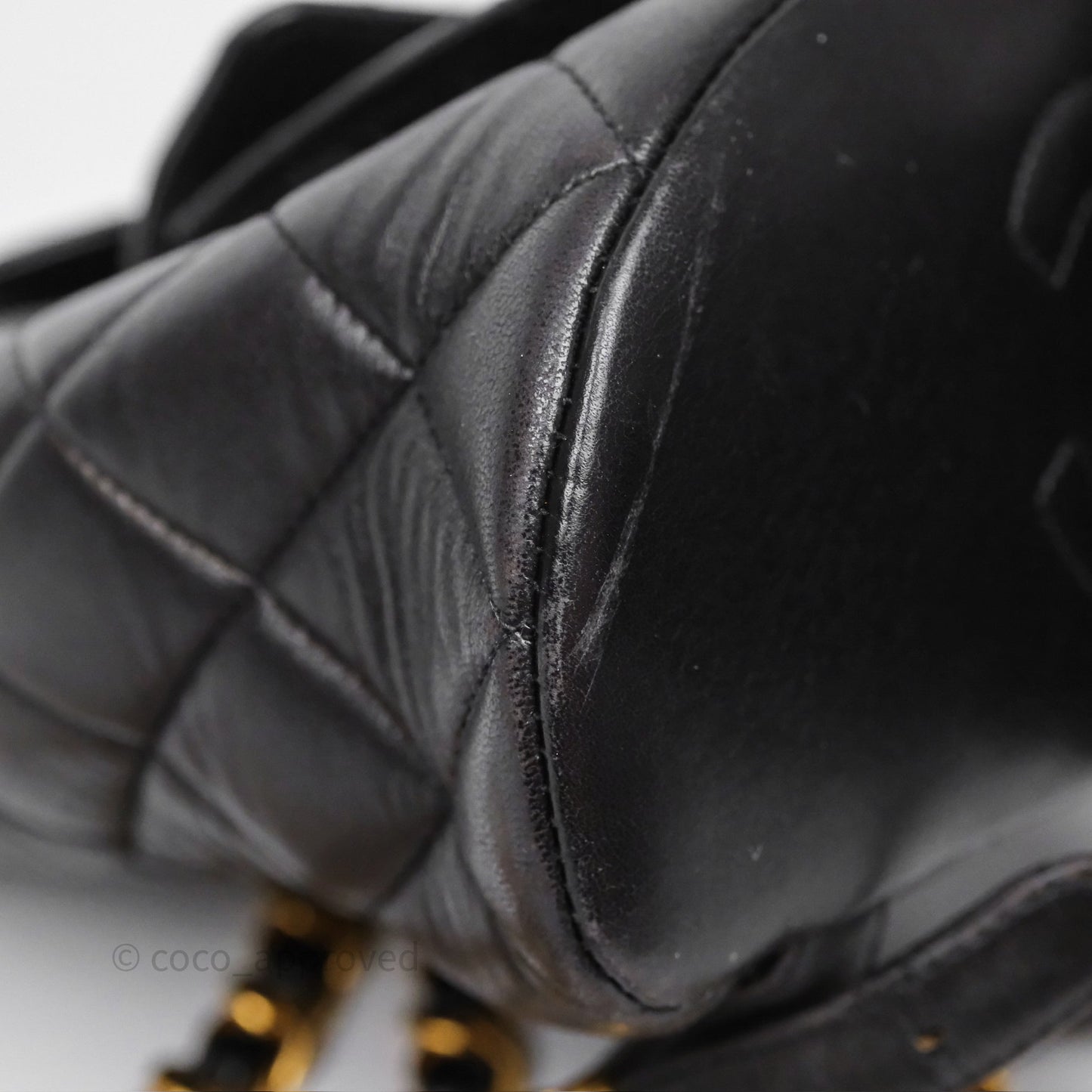 Chanel Vintage CC Duma Backpack Black Lambskin 24K Gold Hardware