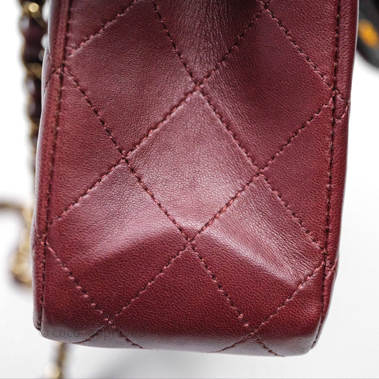 Chanel Classic M/L Medium Flap Quilted Burgundy Lambskin Gold Hardware