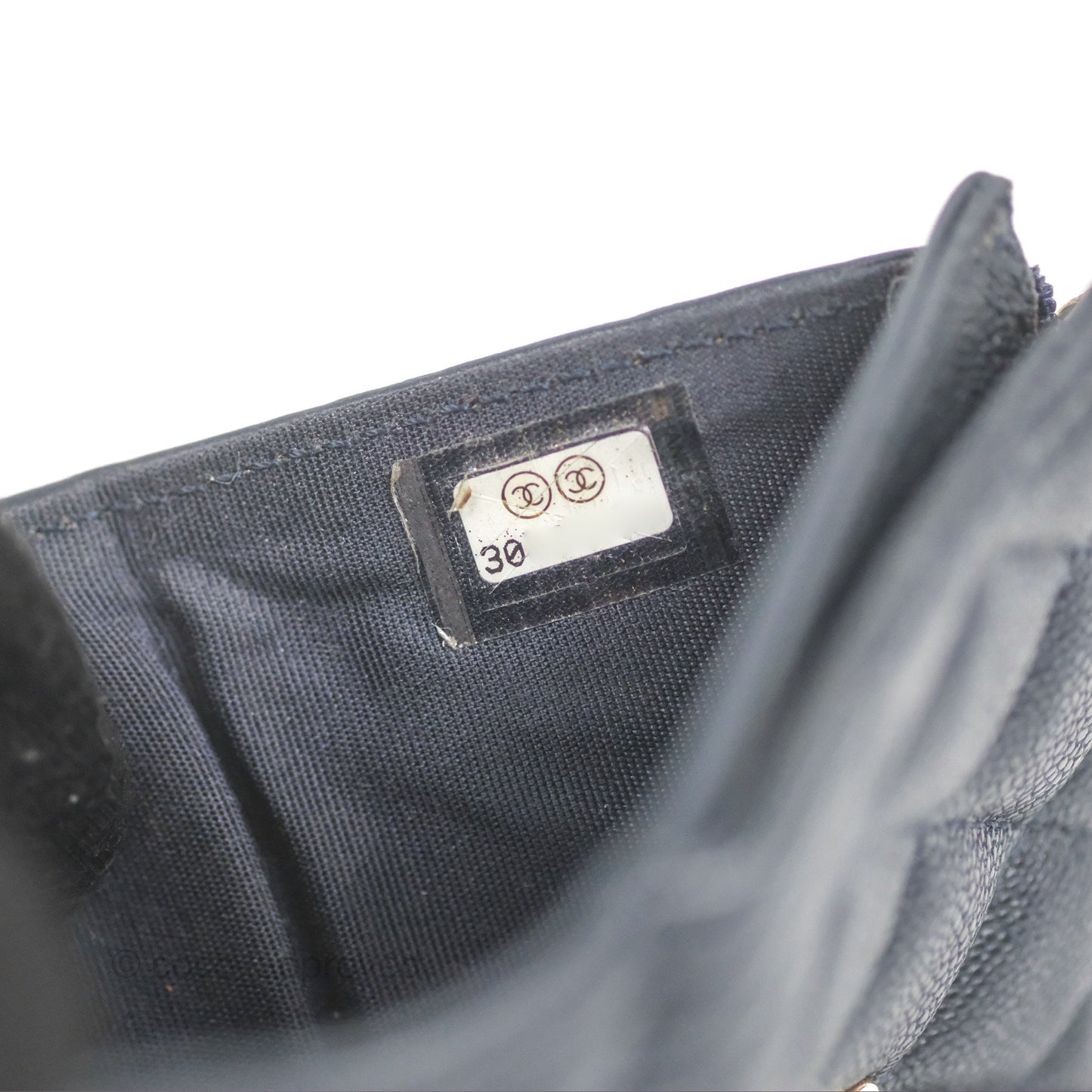 Chanel Boy Short Flap Wallet Navy Caviar Gold Hardware