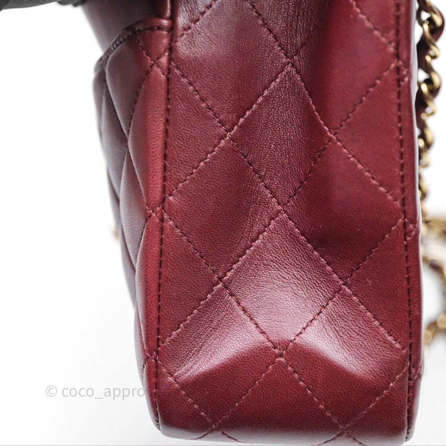 Chanel Classic M/L Medium Flap Quilted Burgundy Lambskin Gold Hardware