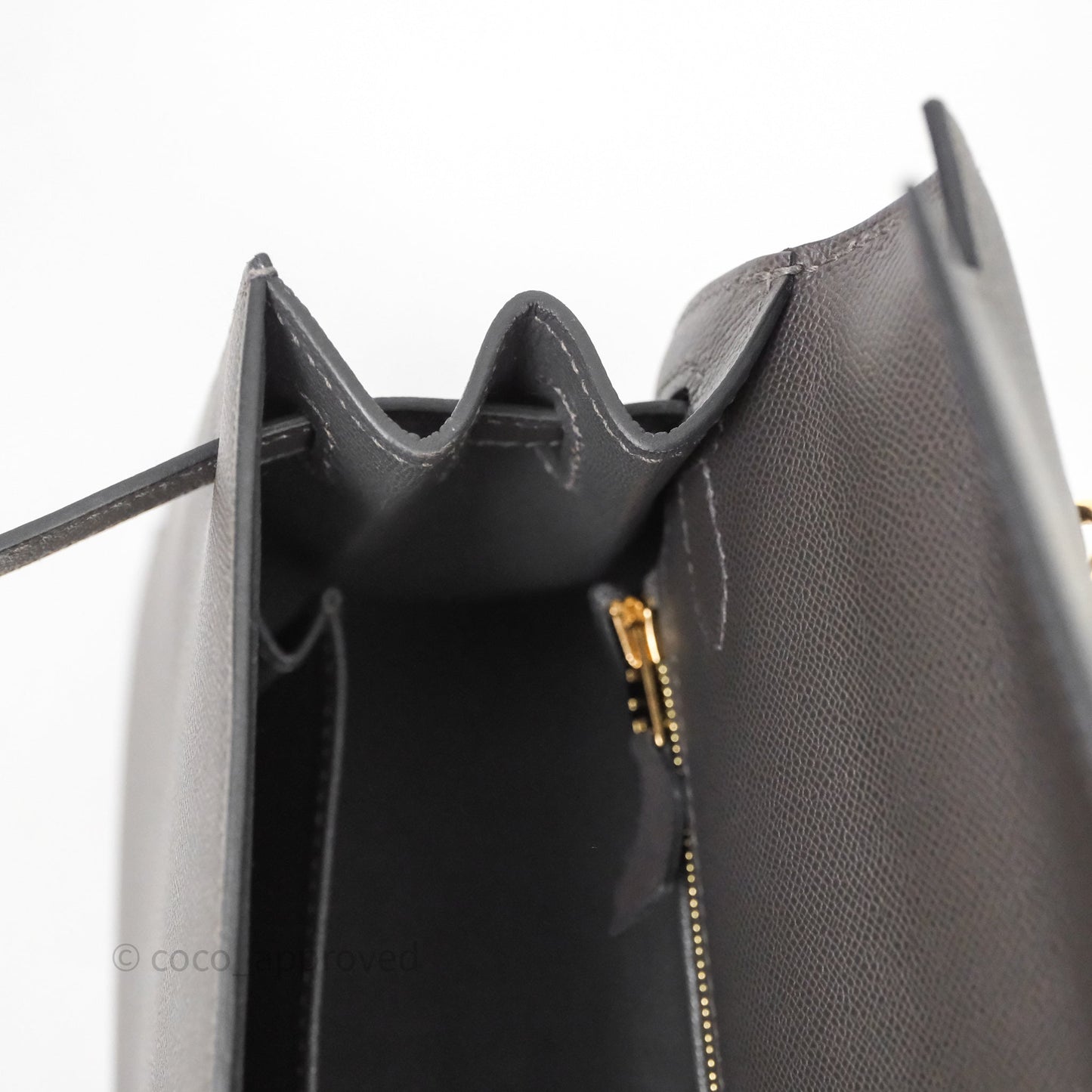 Hermes Kelly 25 Graphite Madame Gold Hardware