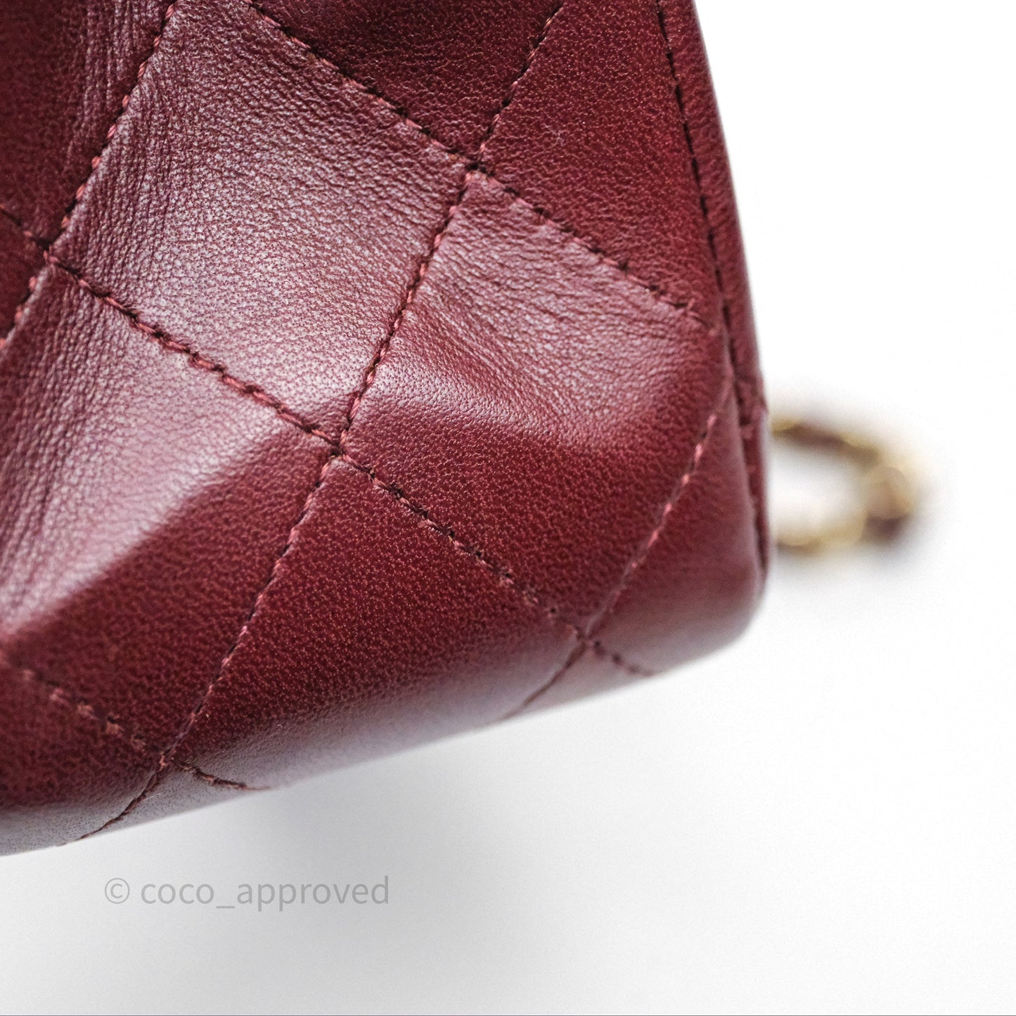 Chanel Classic M/L Medium Flap Quilted Burgundy Lambskin Gold Hardware