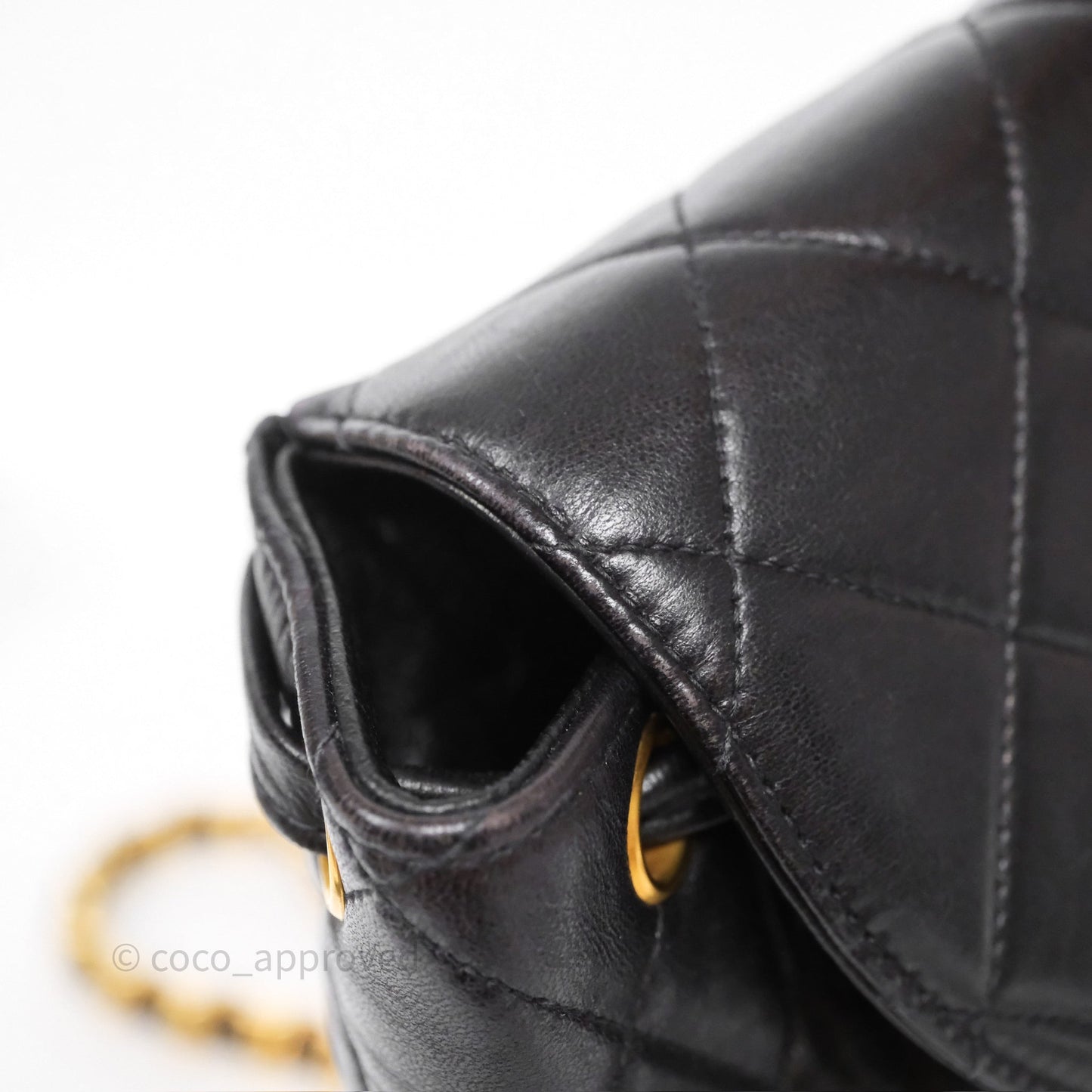 Chanel Vintage CC Duma Backpack Black Lambskin 24K Gold Hardware
