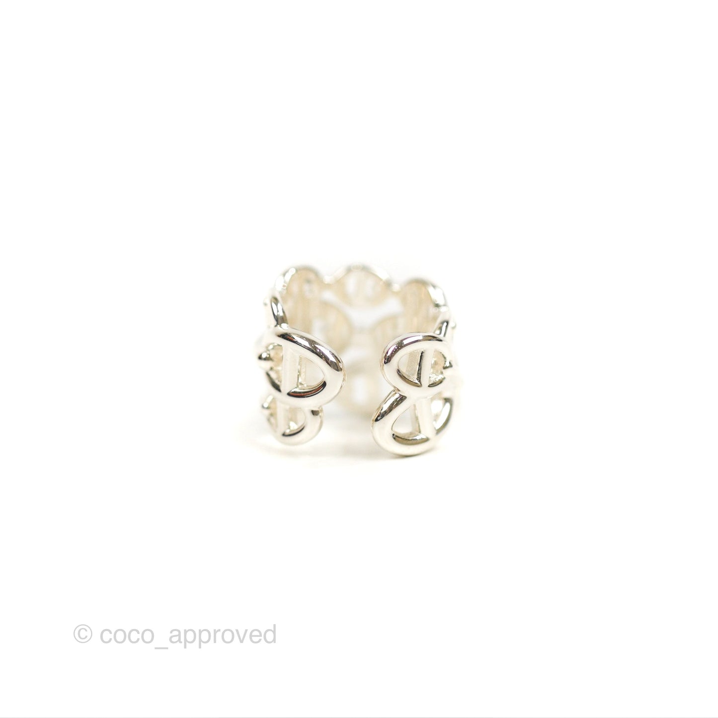 Hermès Chaine d'ancre Enchainee Ring Large Model Silver 925 Size 53