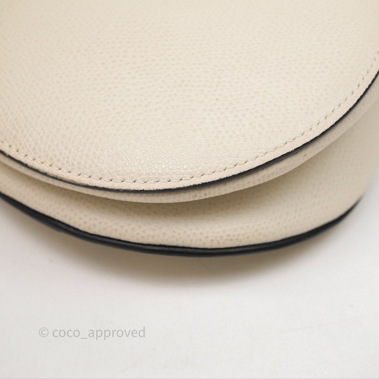 Christian Dior Saddle Bag White Grained Calfskin Gold Hardware