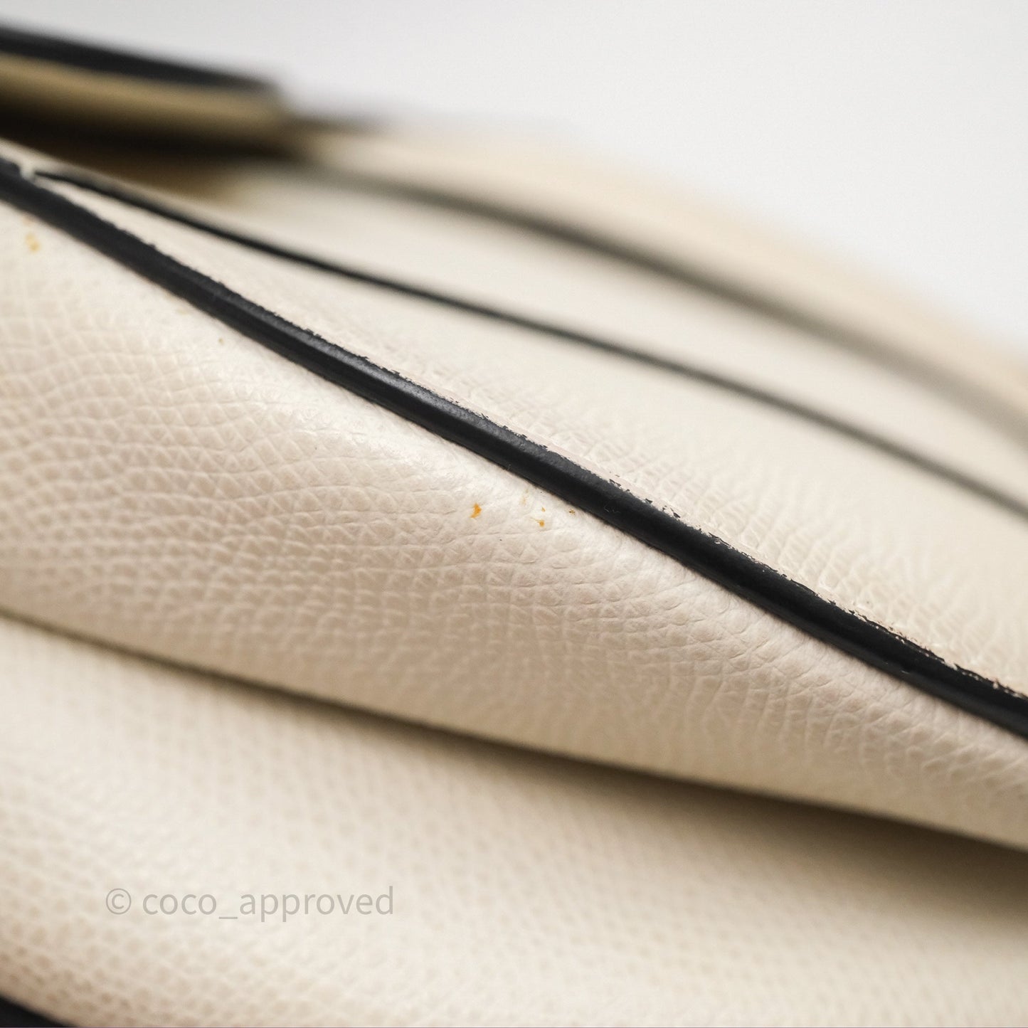 Christian Dior Saddle Bag White Grained Calfskin Gold Hardware