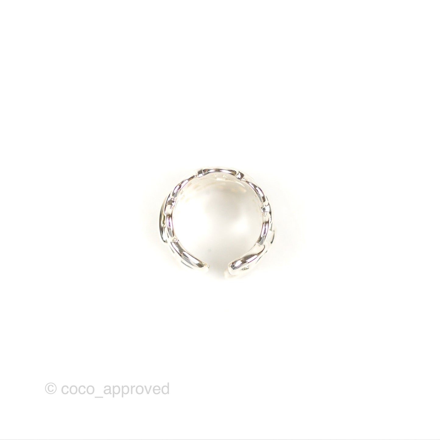 Hermès Chaine d'ancre Enchainee Ring Large Model Silver 925 Size 53