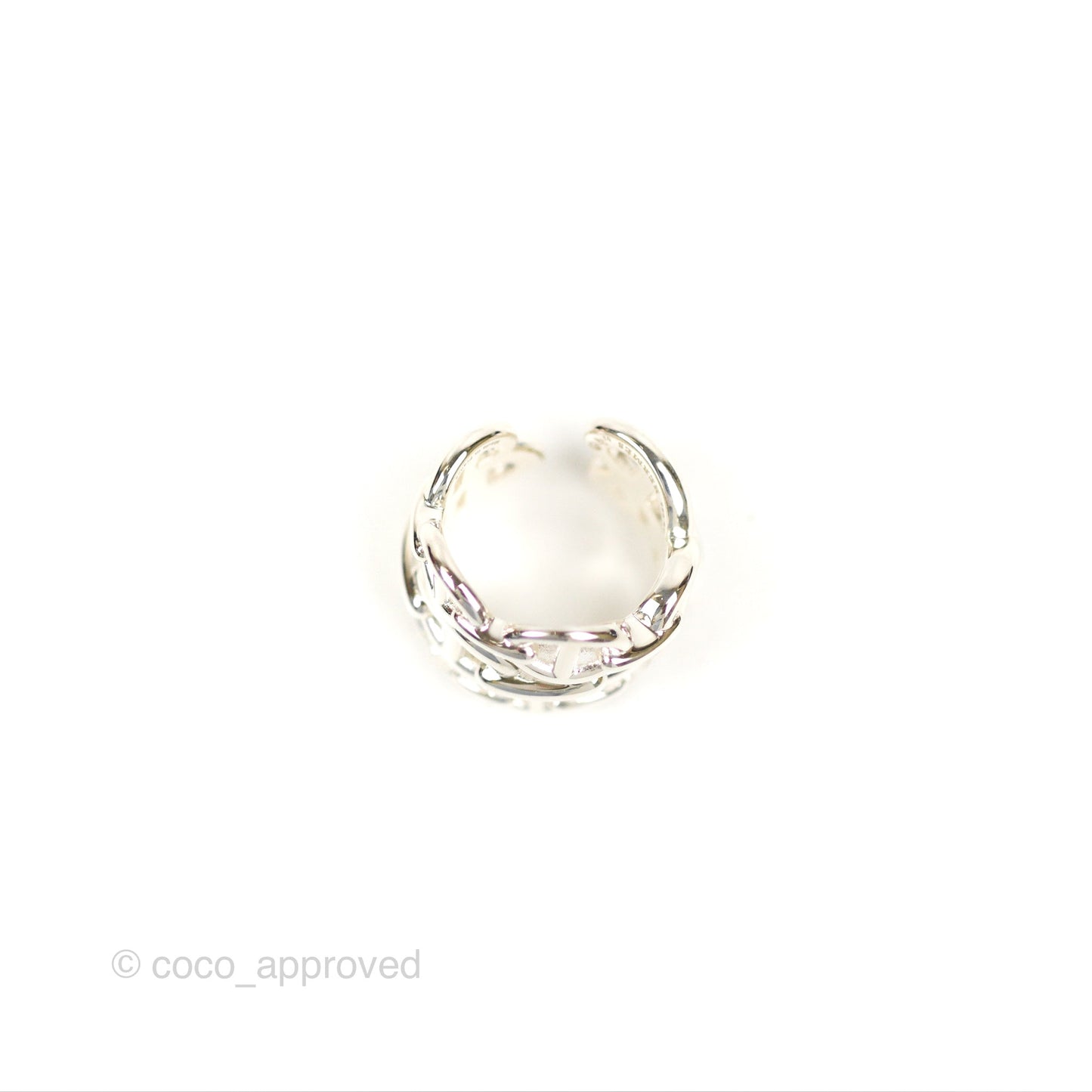 Hermès Chaine d'ancre Enchainee Ring Large Model Silver 925 Size 53