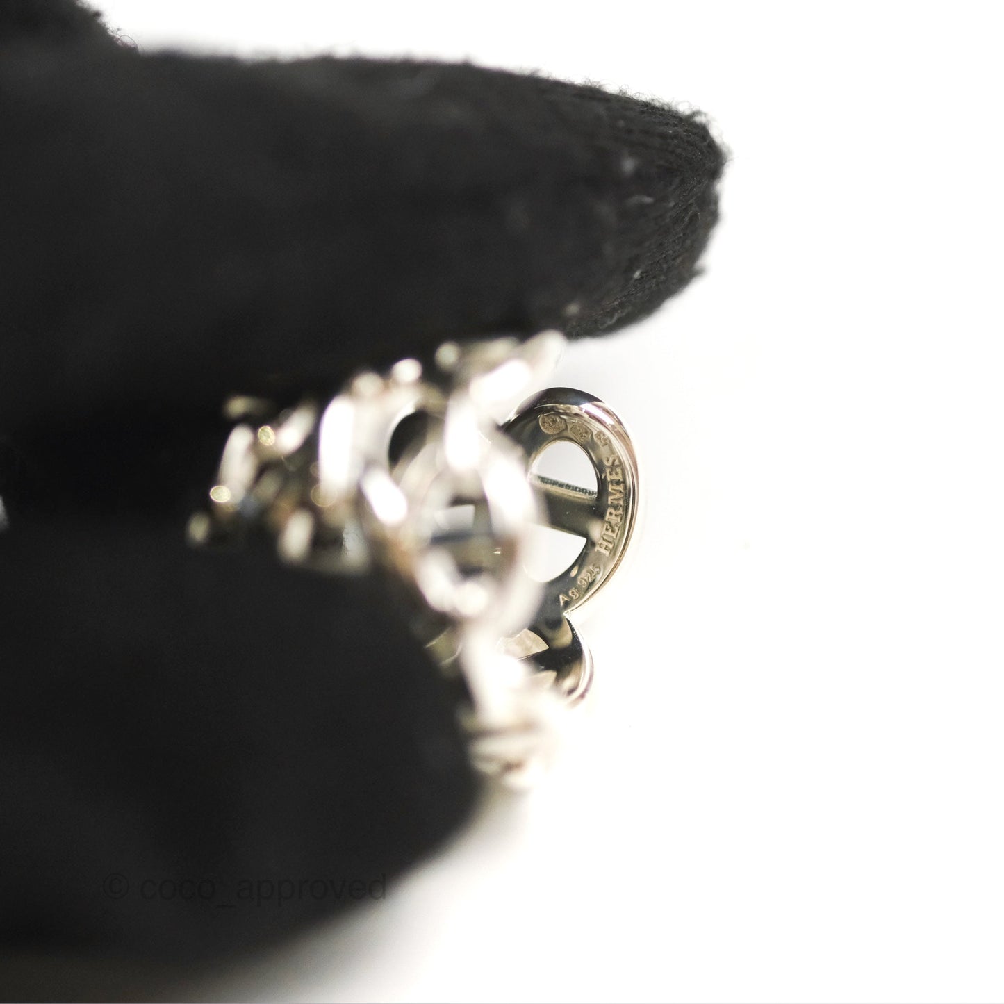Hermès Chaine d'ancre Enchainee Ring Large Model Silver 925 Size 53