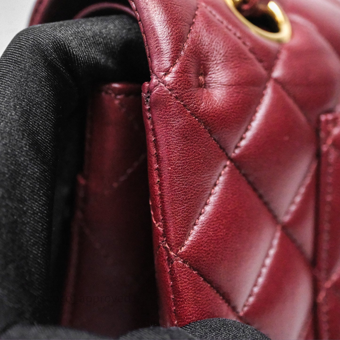 Chanel Classic M/L Medium Flap Quilted Burgundy Lambskin Gold Hardware