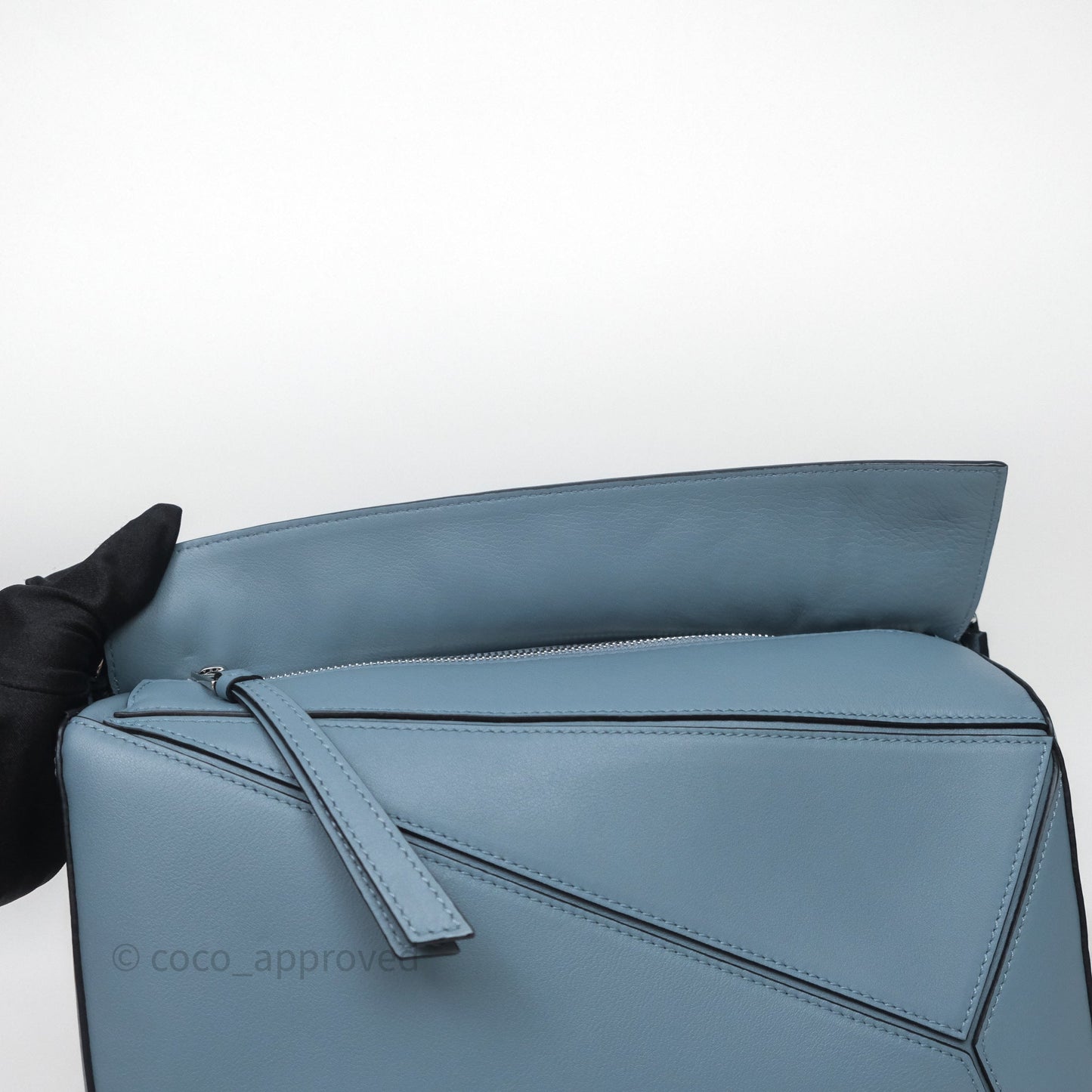 Loewe Medium Puzzle Bag Stone Calfskin Silver Hardware