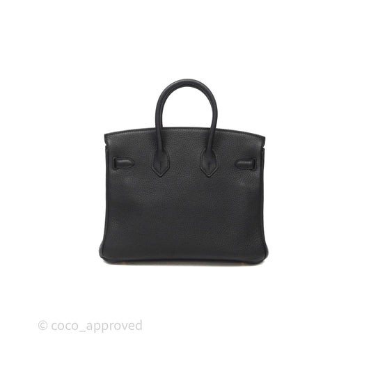 Hermes Birkin 25 Black Togo Gold Hardware