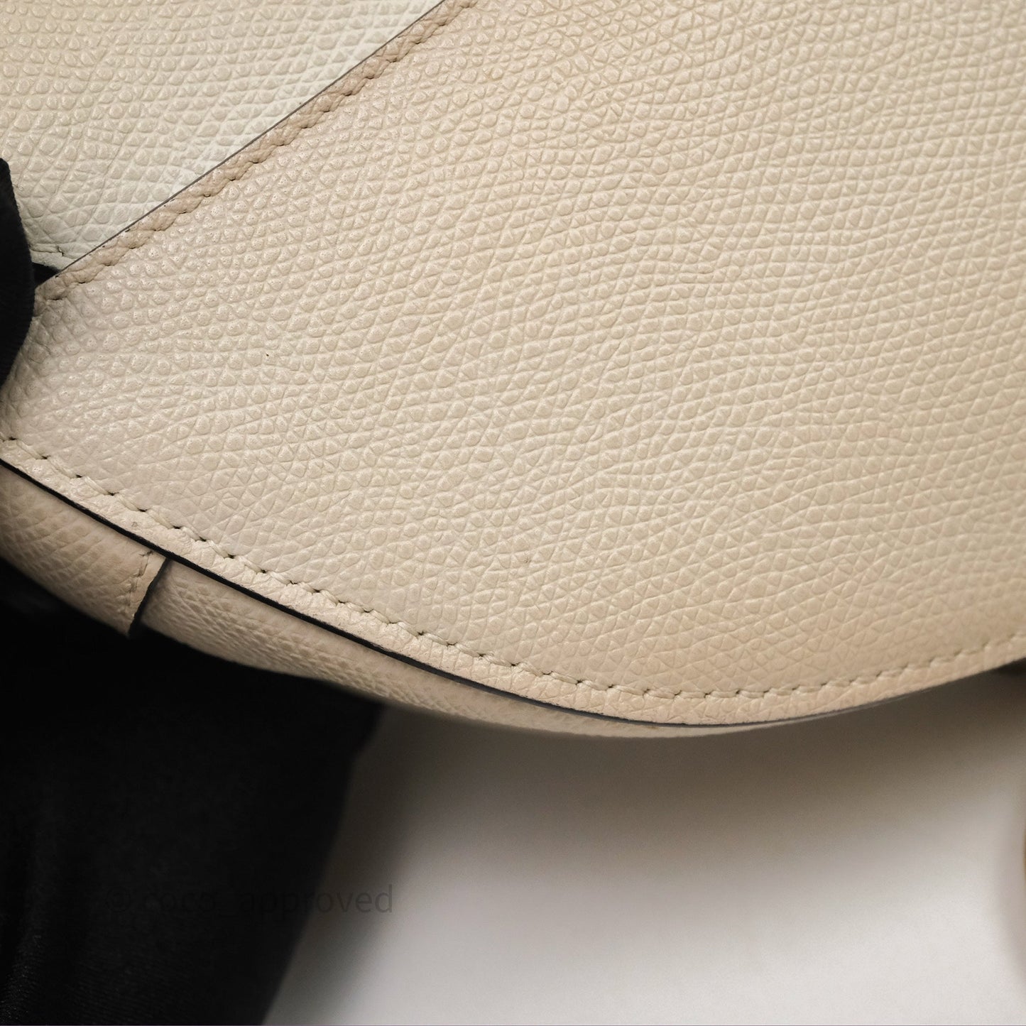 Christian Dior Saddle Bag White Grained Calfskin Gold Hardware
