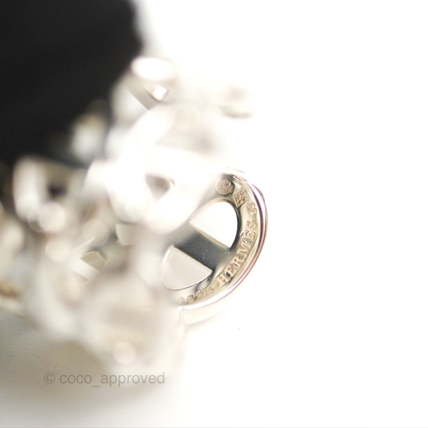 Hermès Chaine d'ancre Enchainee Ring Large Model Silver 925 Size 53