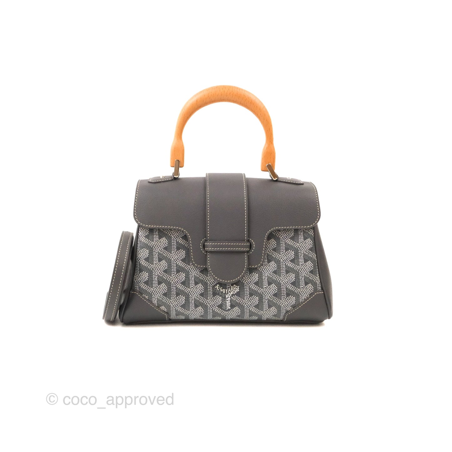 Goyard Saïgon Mini Bag Chevroches Calfskin Grey Silver Hardware