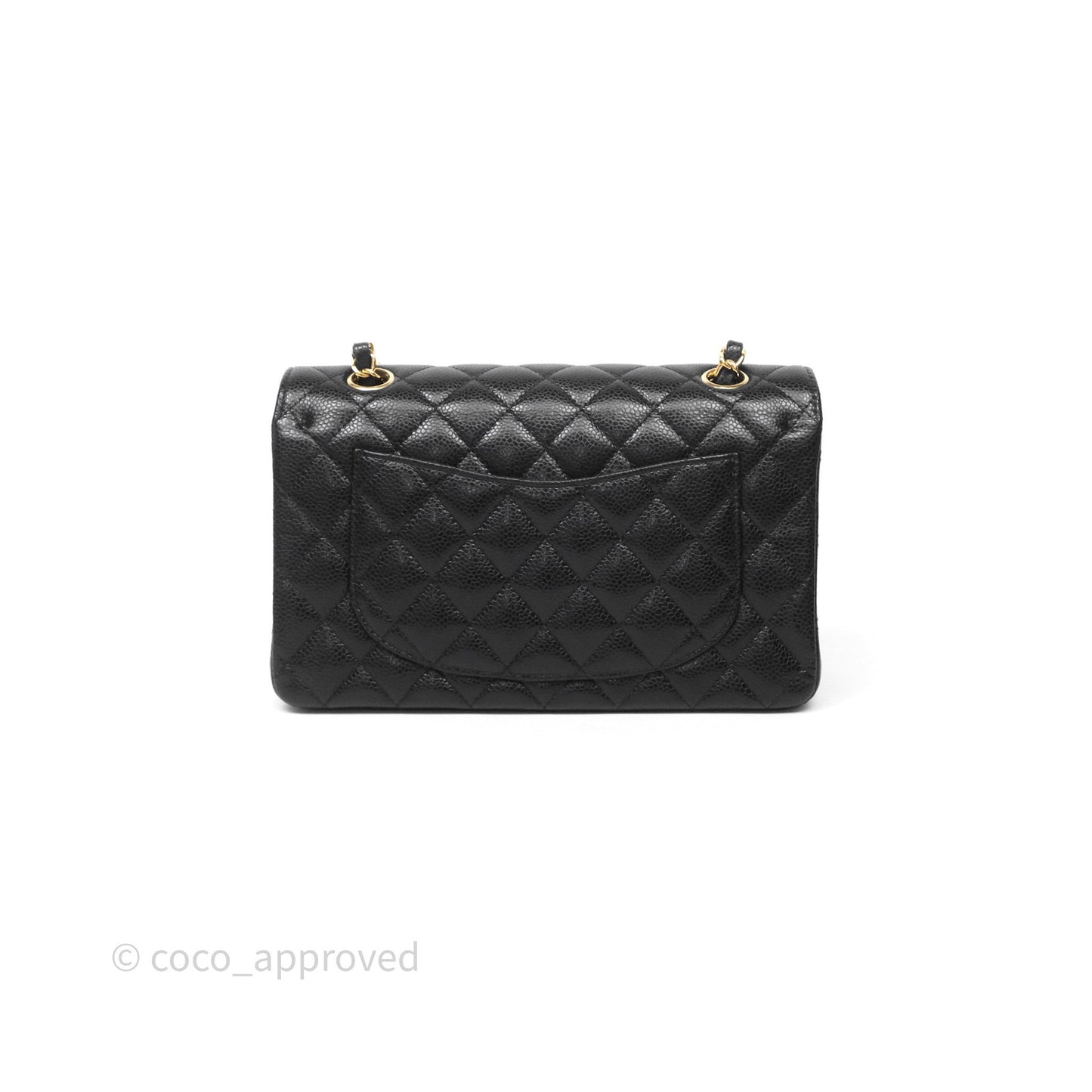 Chanel Small Classic Flap Quilted Black Caviar Gold Hardware