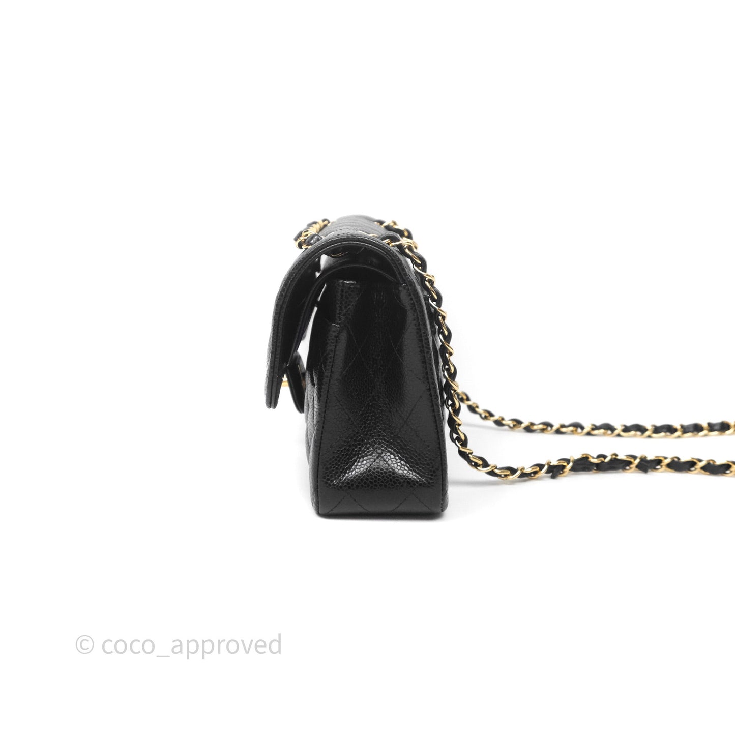Chanel Small Classic Flap Quilted Black Caviar Gold Hardware
