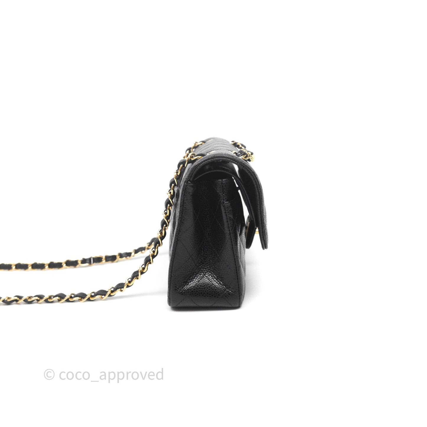 Chanel Small Classic Flap Quilted Black Caviar Gold Hardware