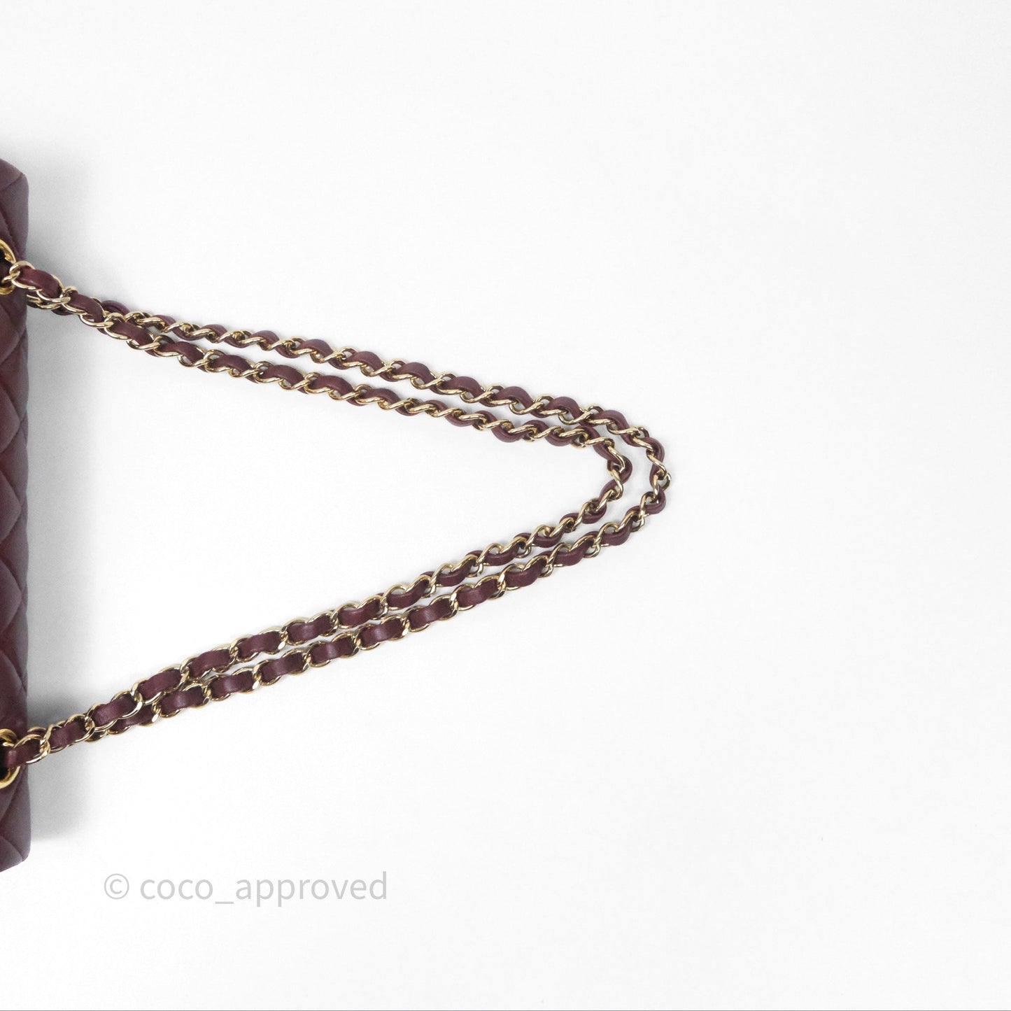 Chanel Classic M/L Medium Flap Quilted Burgundy Lambskin Gold Hardware