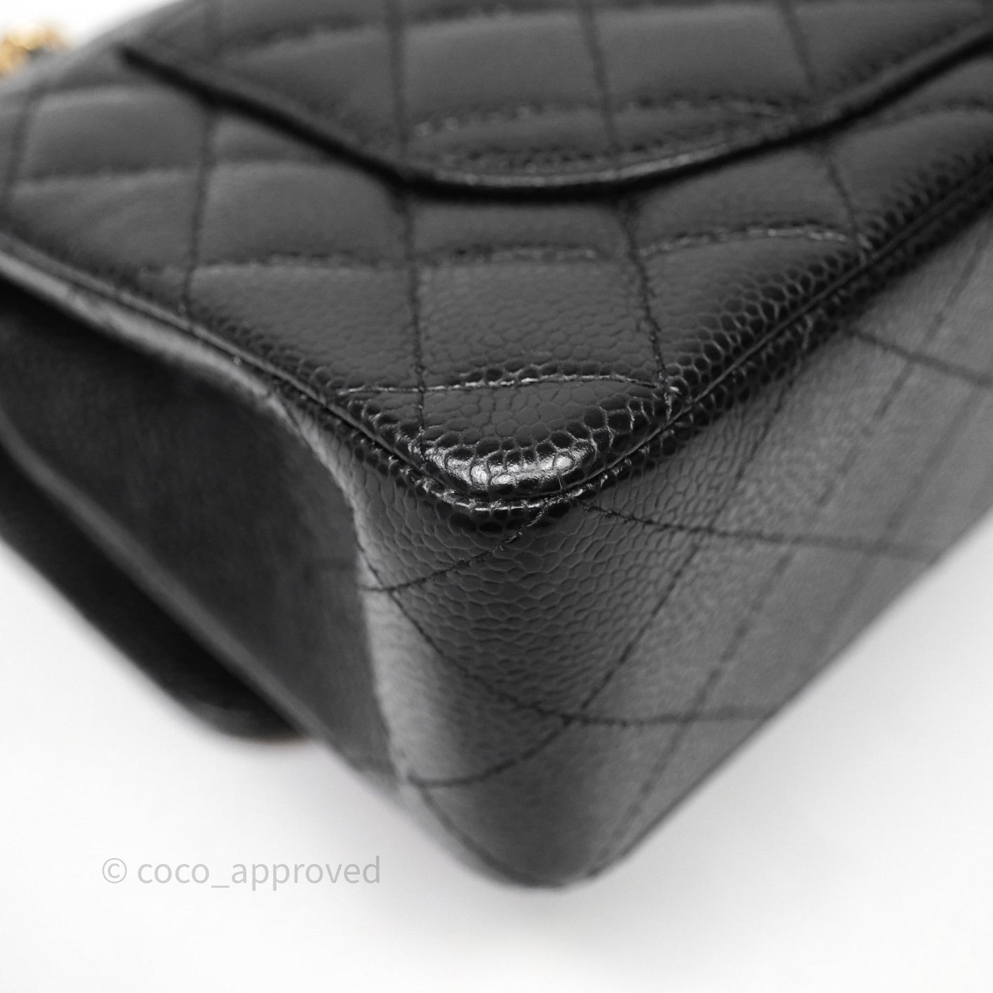 Chanel Small Classic Flap Quilted Black Caviar Gold Hardware