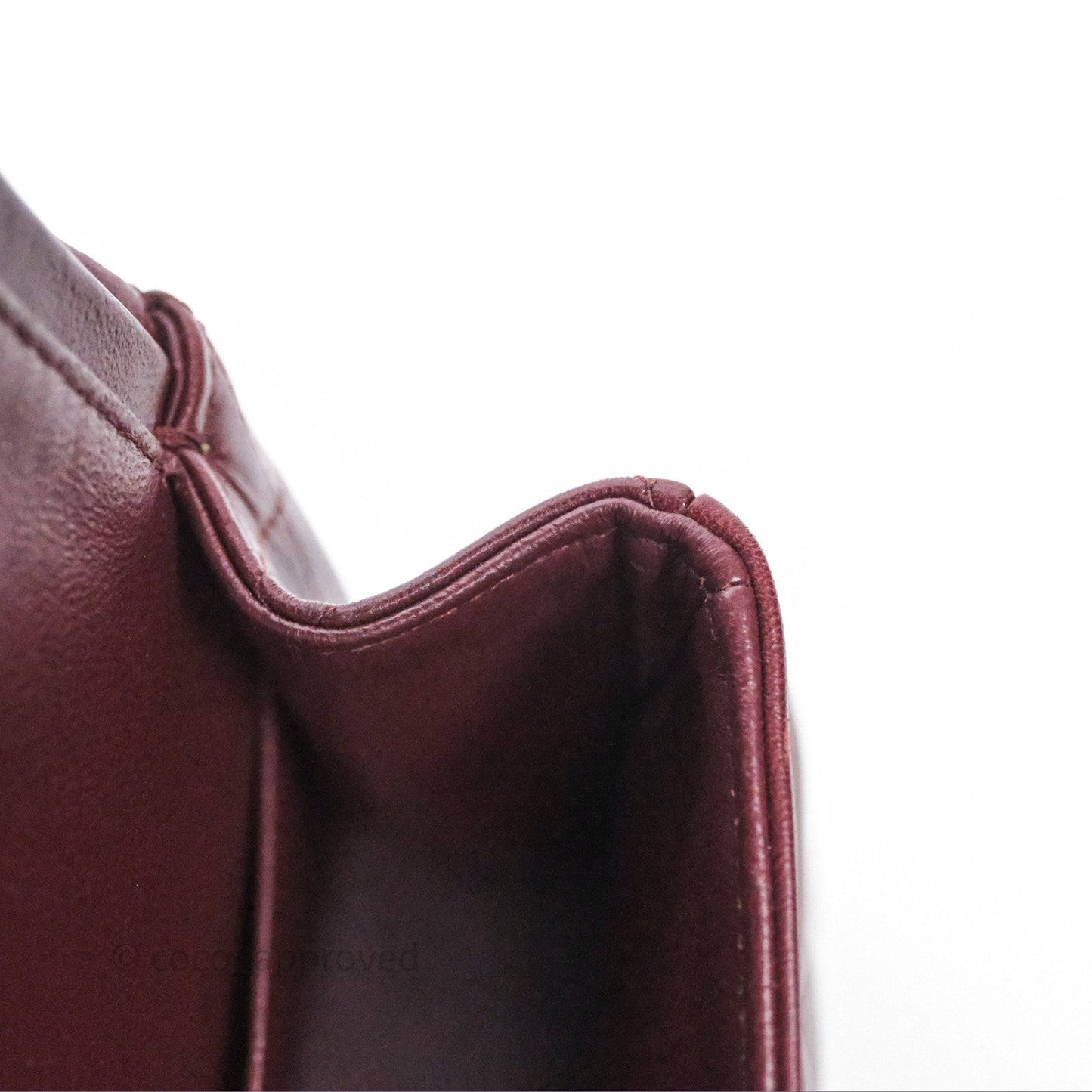 Chanel Classic M/L Medium Flap Quilted Burgundy Lambskin Gold Hardware