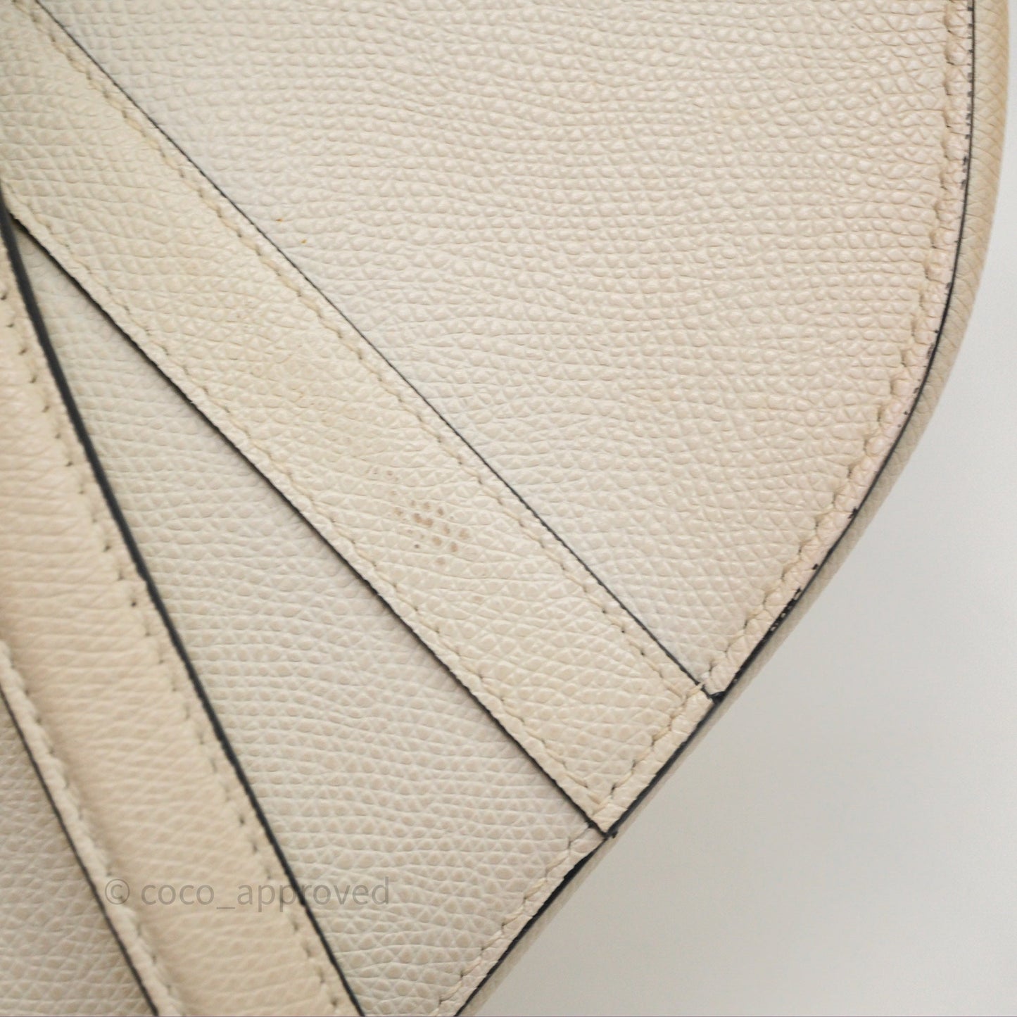Christian Dior Saddle Bag White Grained Calfskin Gold Hardware