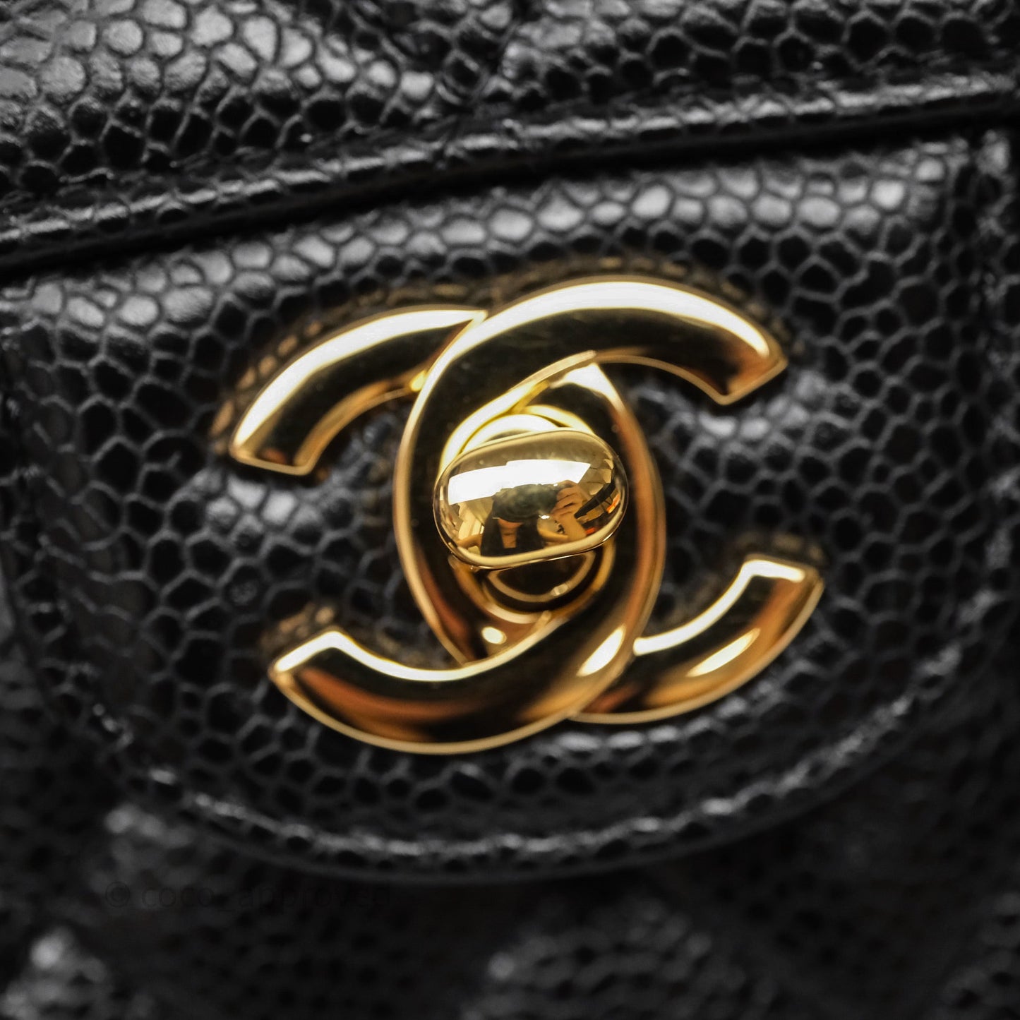Chanel Small Classic Flap Quilted Black Caviar Gold Hardware