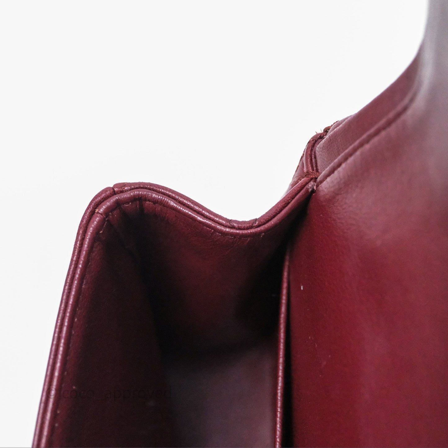 Chanel Classic M/L Medium Flap Quilted Burgundy Lambskin Gold Hardware