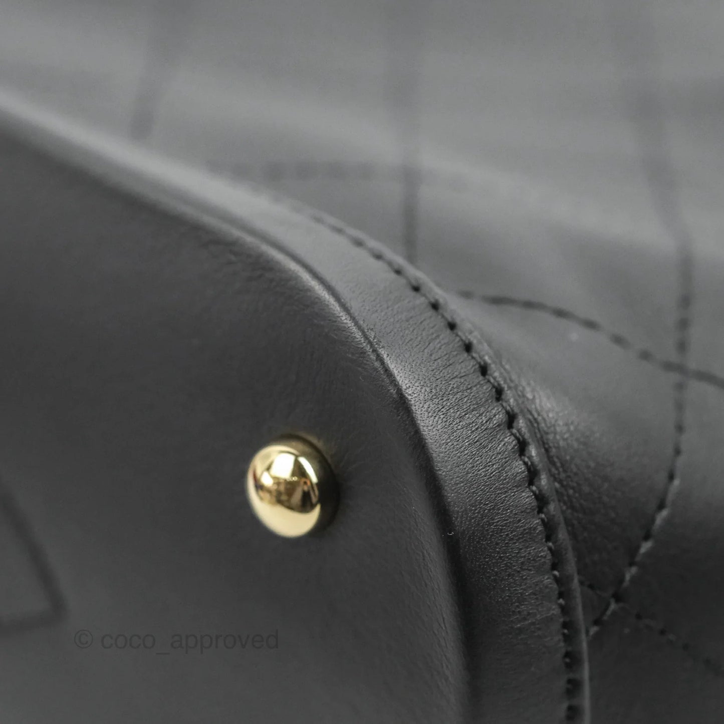 Chanel Drawstring Bucket Bag with Top Handle Black Calfskin Gold Hardware
