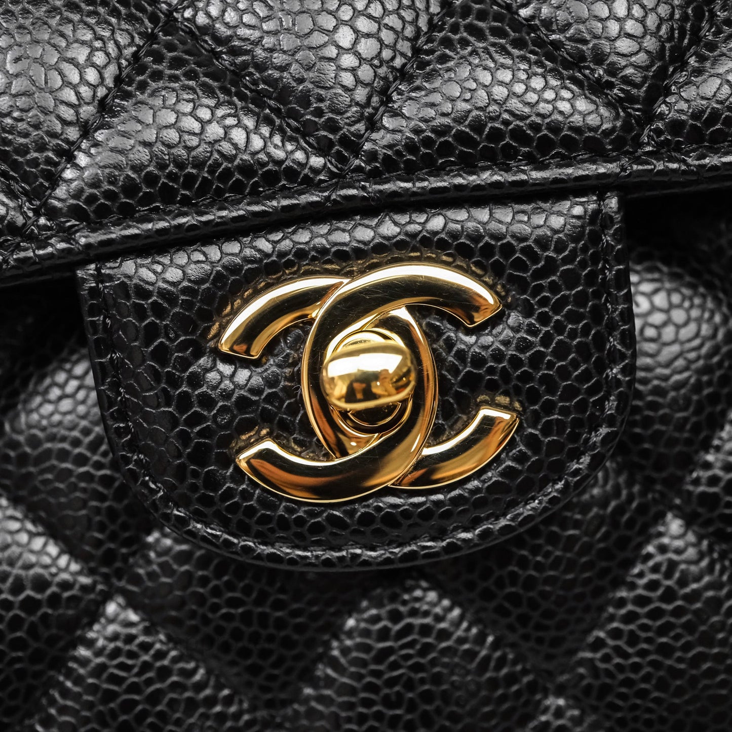 Chanel Small Classic Flap Quilted Black Caviar Gold Hardware