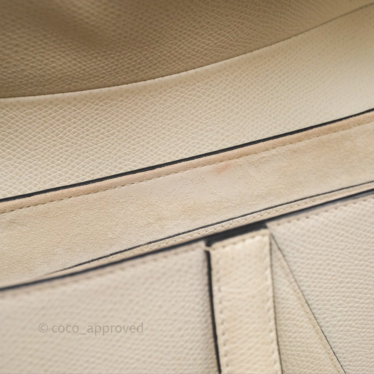 Christian Dior Saddle Bag White Grained Calfskin Gold Hardware