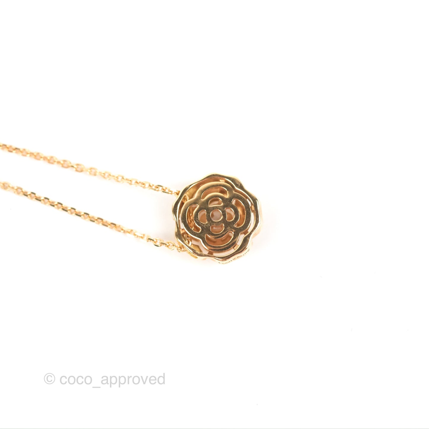 Chanel Extrait De Camelia Necklace Pink Gold