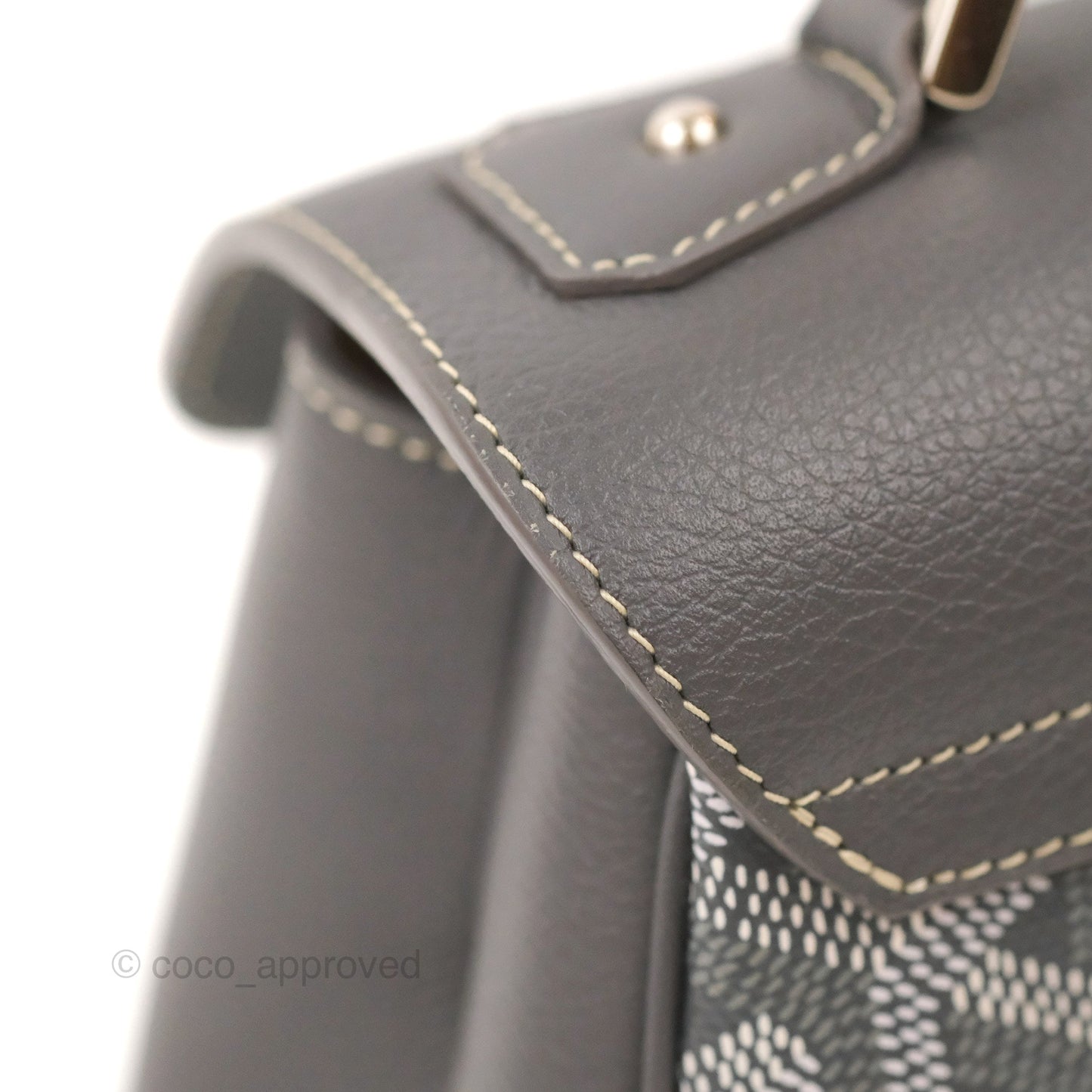 Goyard Saïgon Mini Bag Chevroches Calfskin Grey Silver Hardware