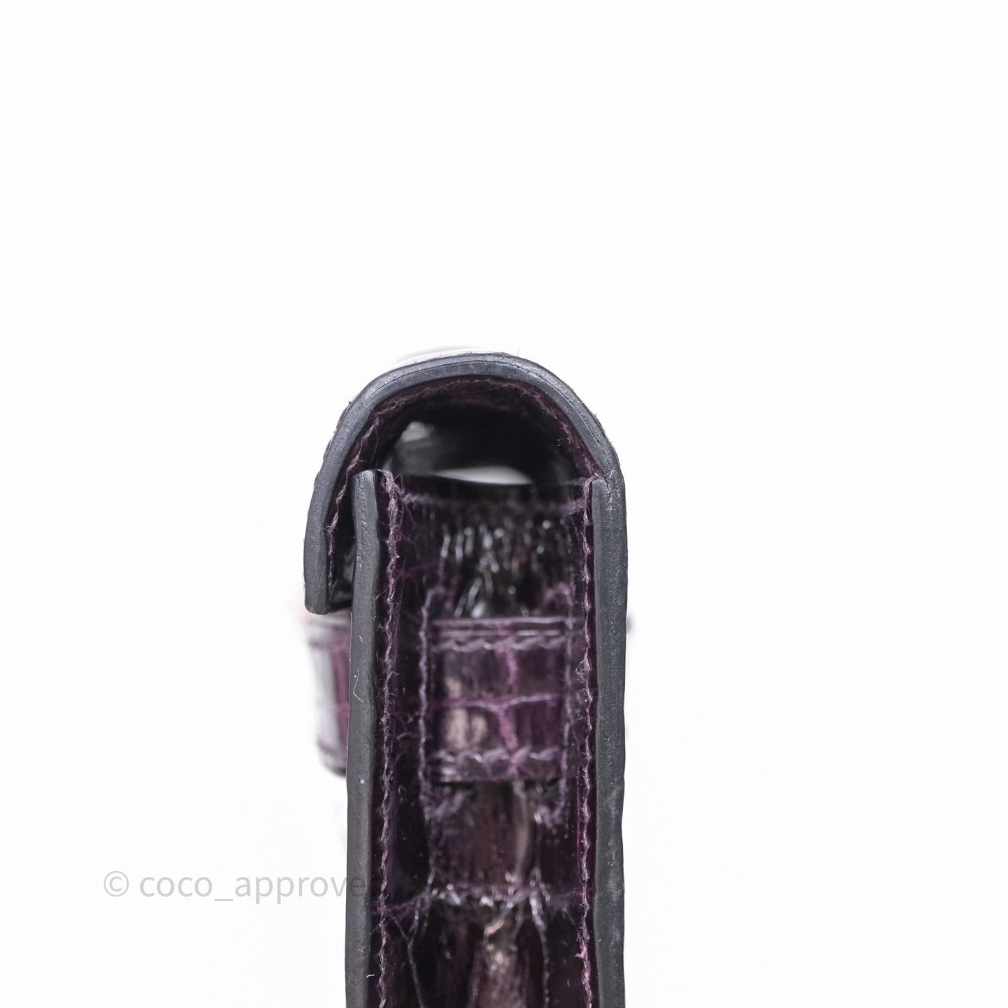 Hermes Kelly Cut Aubergine Shiny Niloticus Crocodile Palladium Hardware