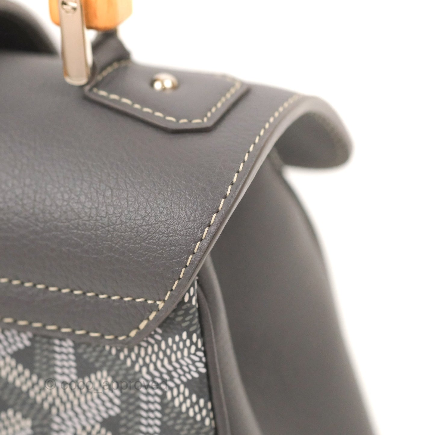 Goyard Saïgon Mini Bag Chevroches Calfskin Grey Silver Hardware