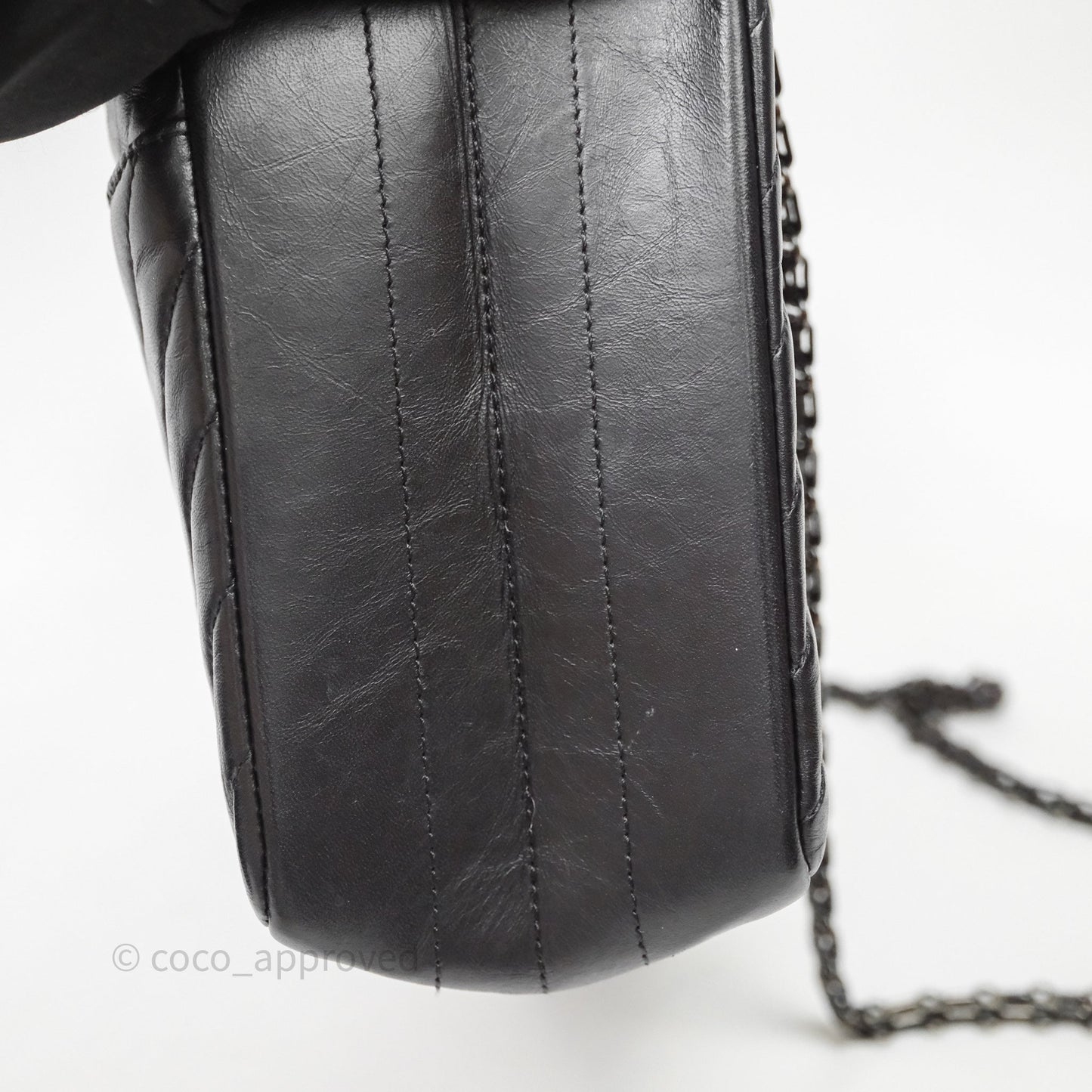 Chanel Reissue Medium 226 Chevron Aged Calfskin So Black