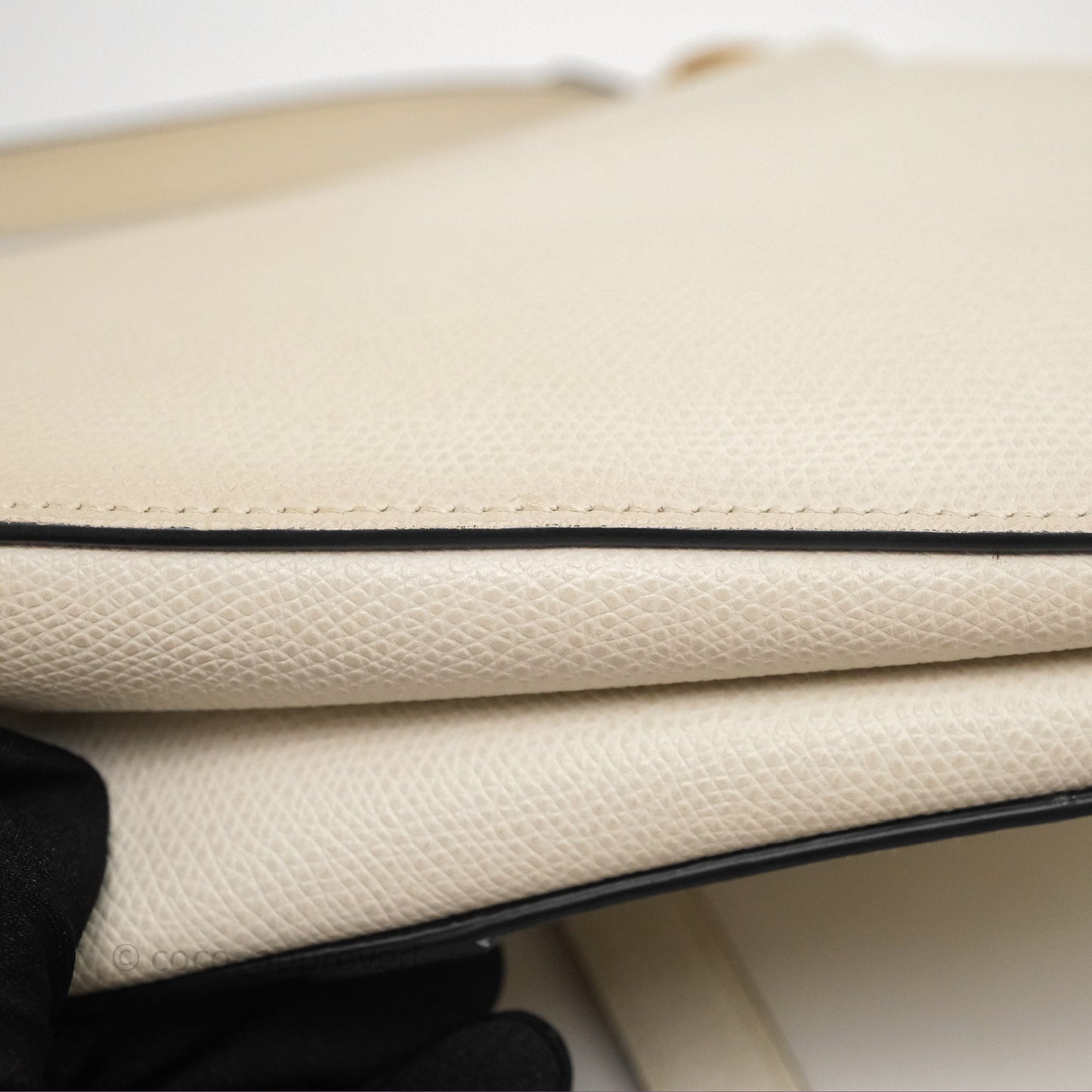 Christian Dior Saddle Bag White Grained Calfskin Gold Hardware
