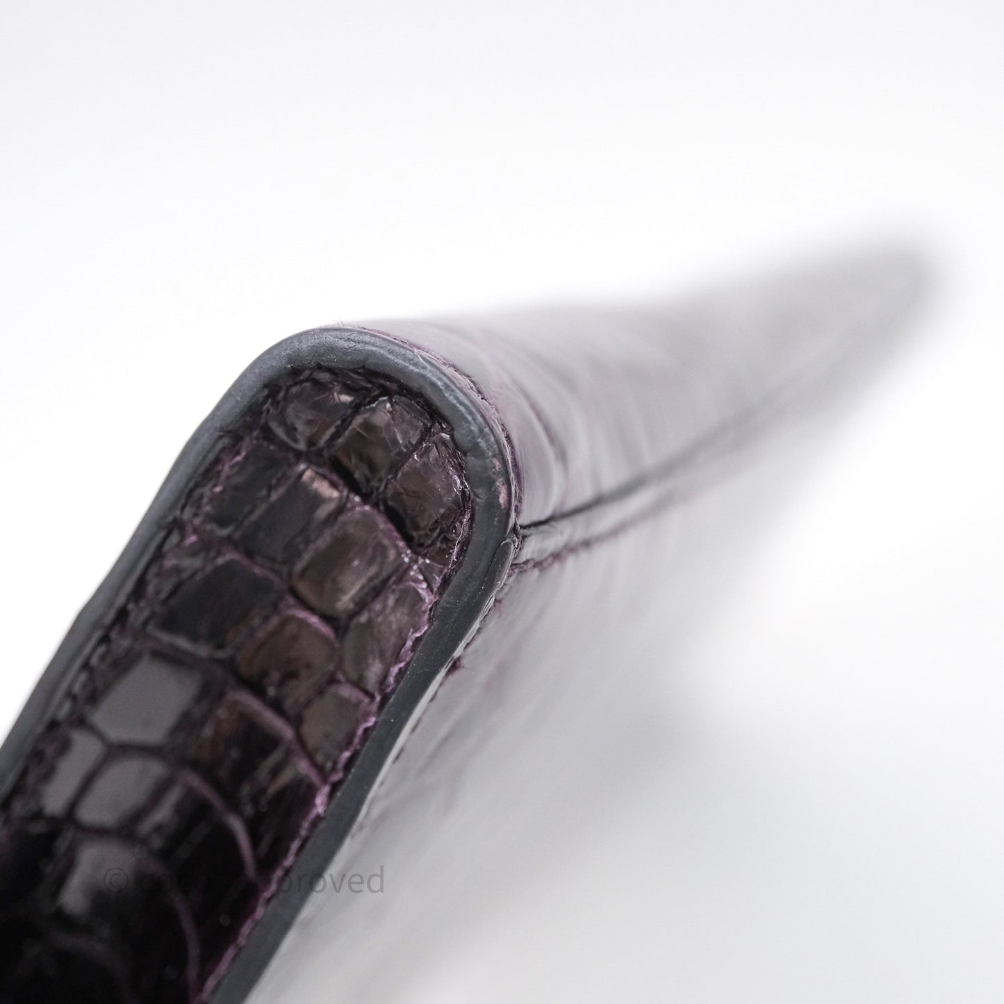 Hermes Kelly Cut Aubergine Shiny Niloticus Crocodile Palladium Hardware