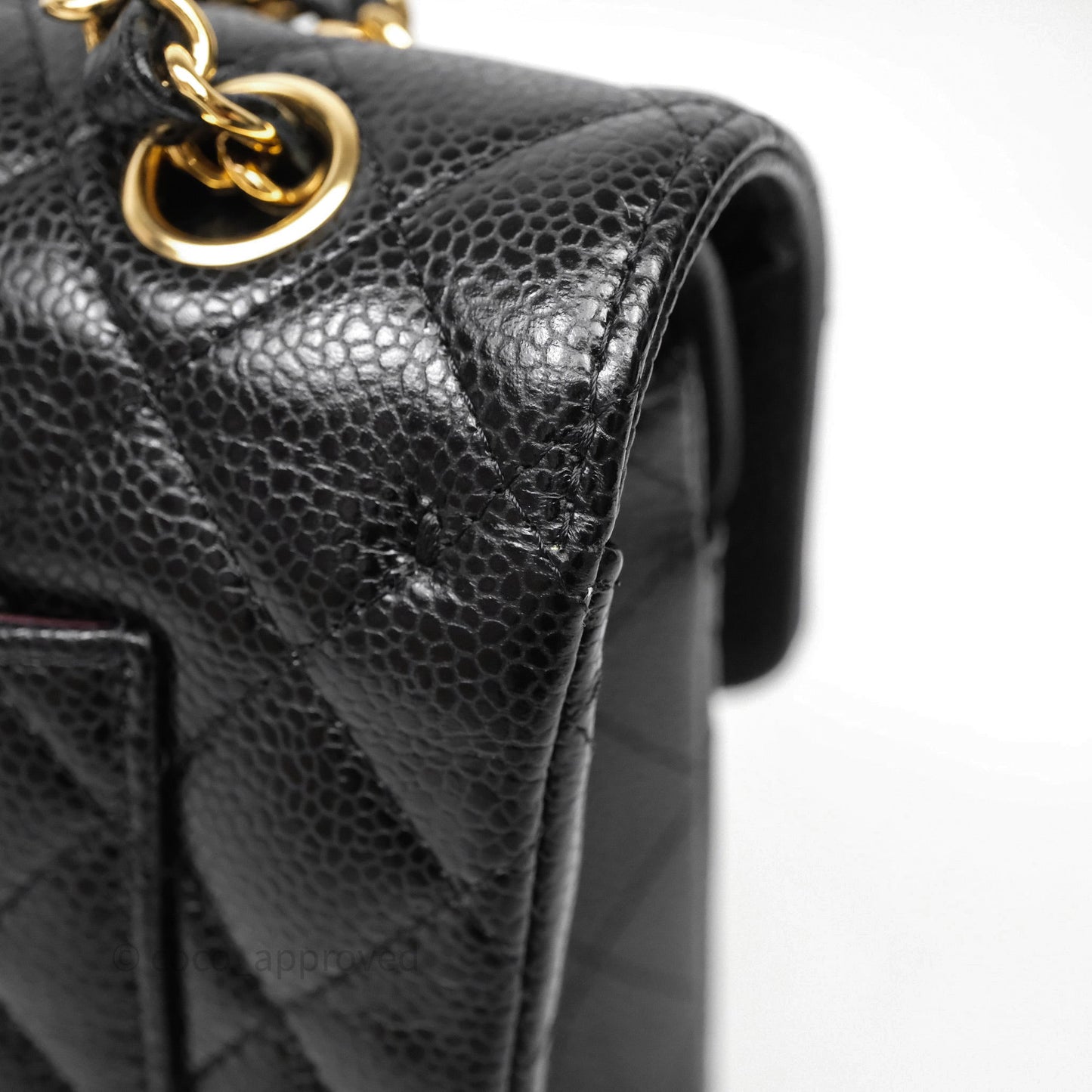 Chanel Small Classic Flap Quilted Black Caviar Gold Hardware